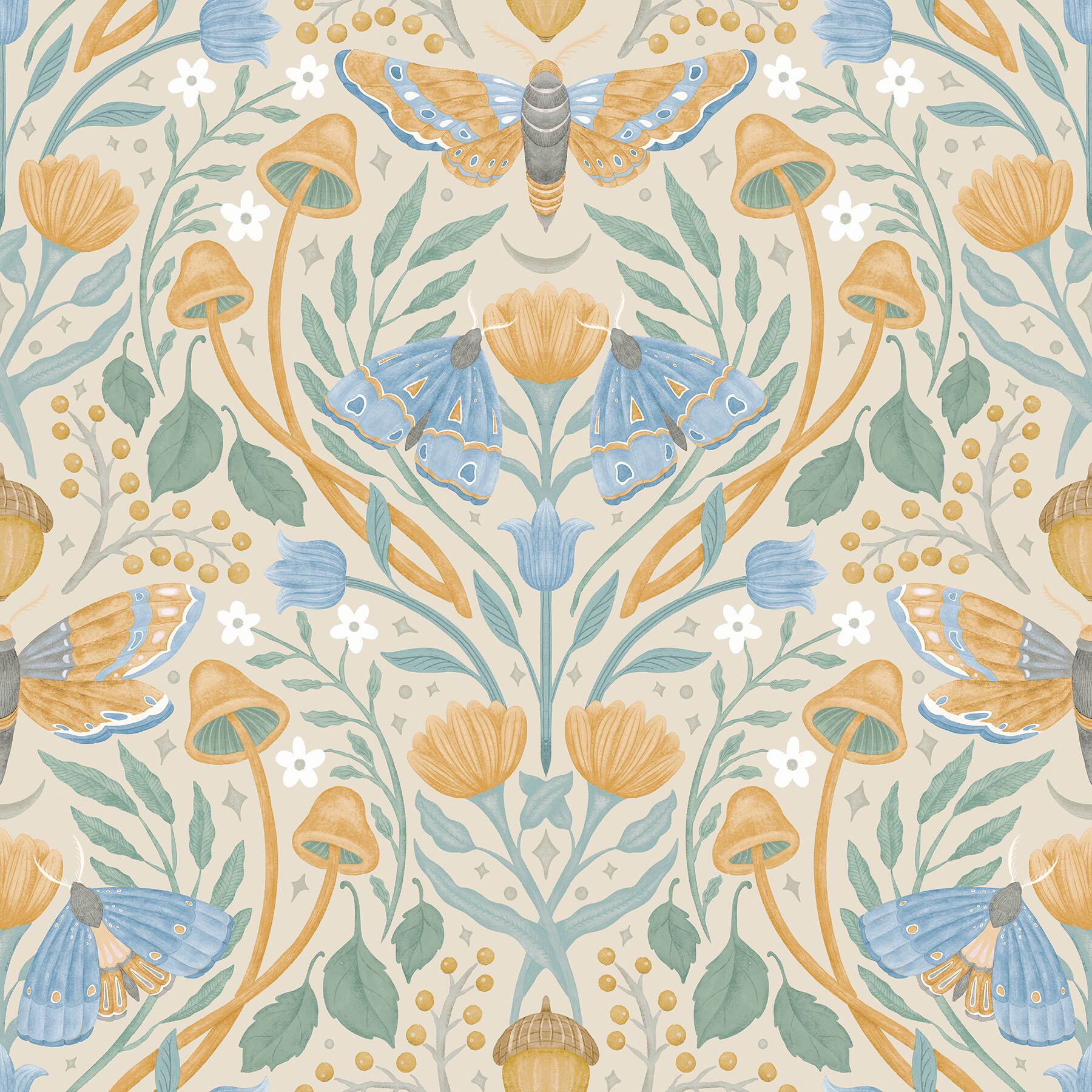 RoomMates Enchanted Forest Damask Peel & Stick Wallpaper