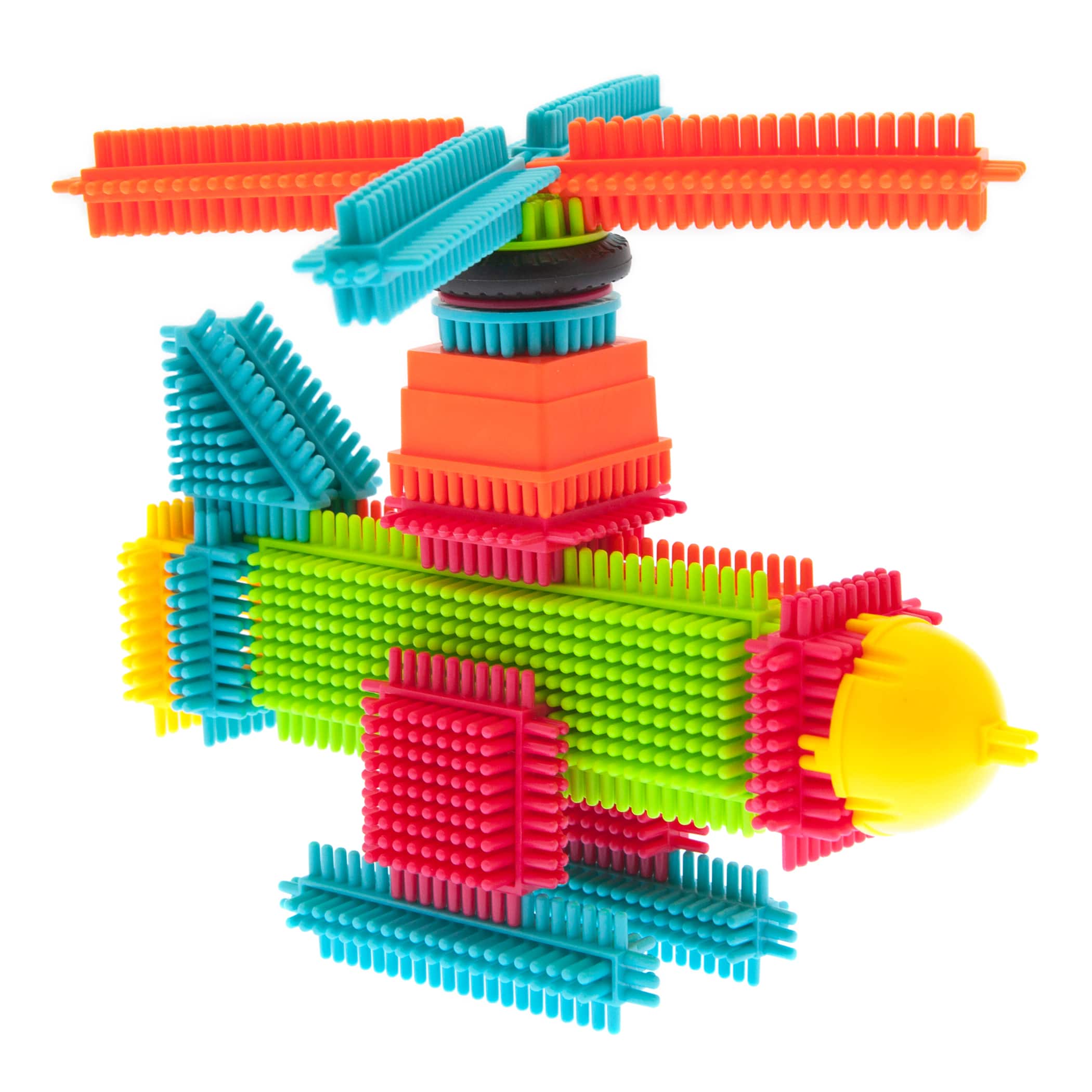 PicassoTiles&#xAE; 120 Piece Bristle Lock Tiles Building Blocks