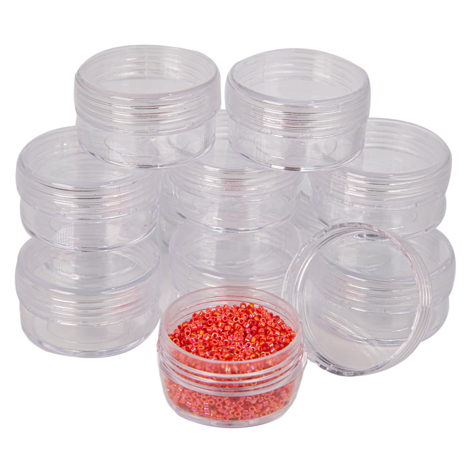The Beadsmith® 6.5'' x 5'' x 1'' Clear Storage Box with Jars