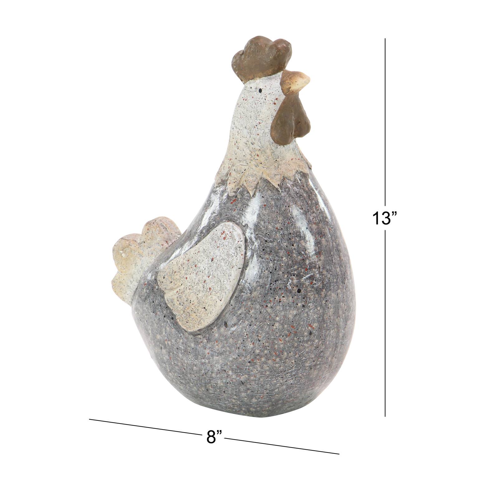 Grey Polystone Country Birds Garden Sculpture, 8" x 5" x 13"