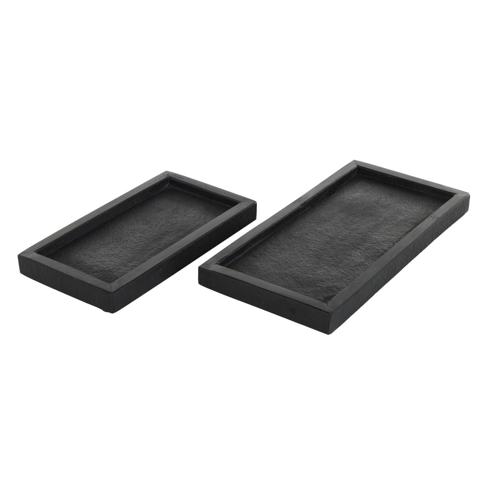 Black Marble Minimalistic Slim Textured Trays, 2ct.