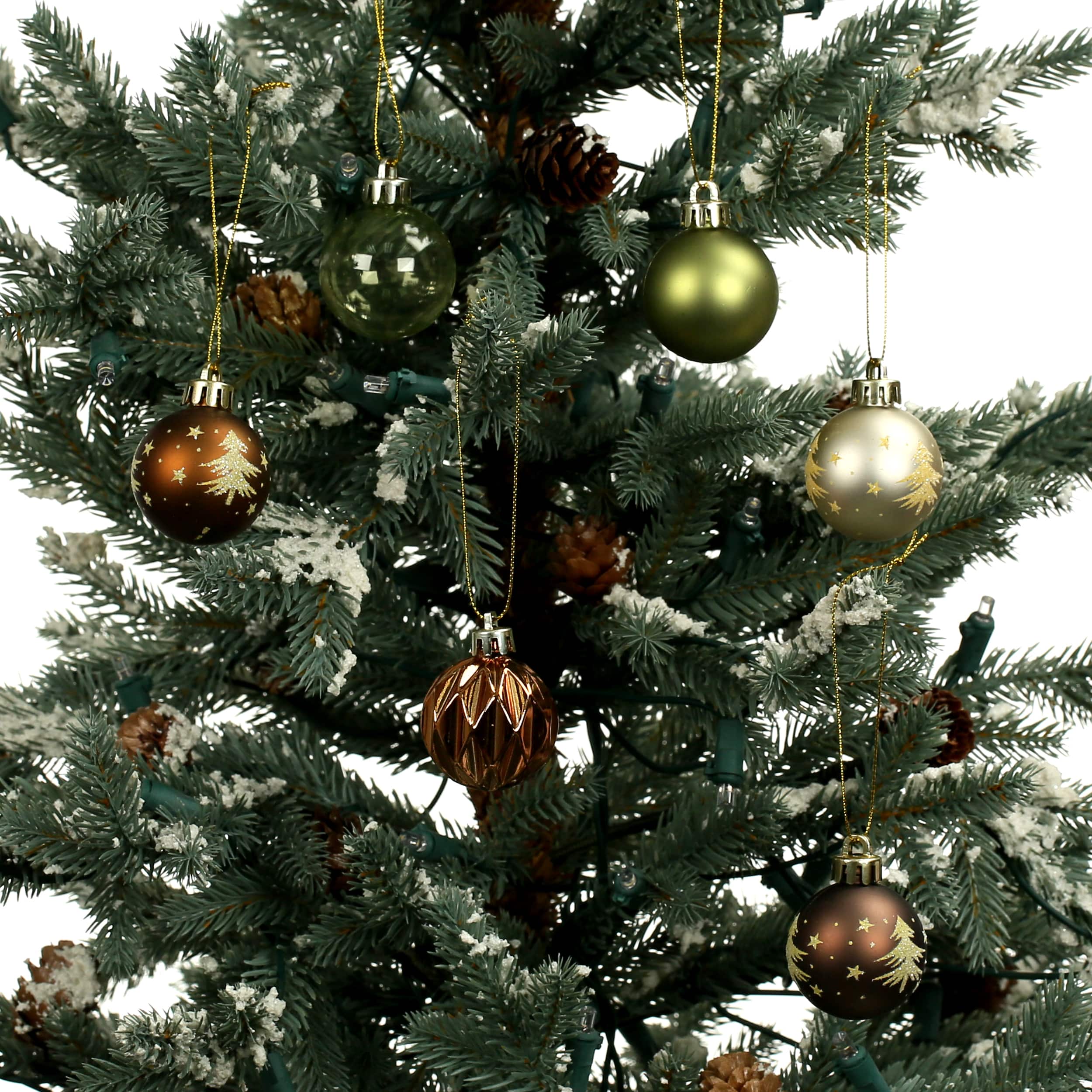 7 Pack 1.5&#x22; Gingerbread Forest Tree Shatterproof Ball Ornaments by Ashland&#xAE;