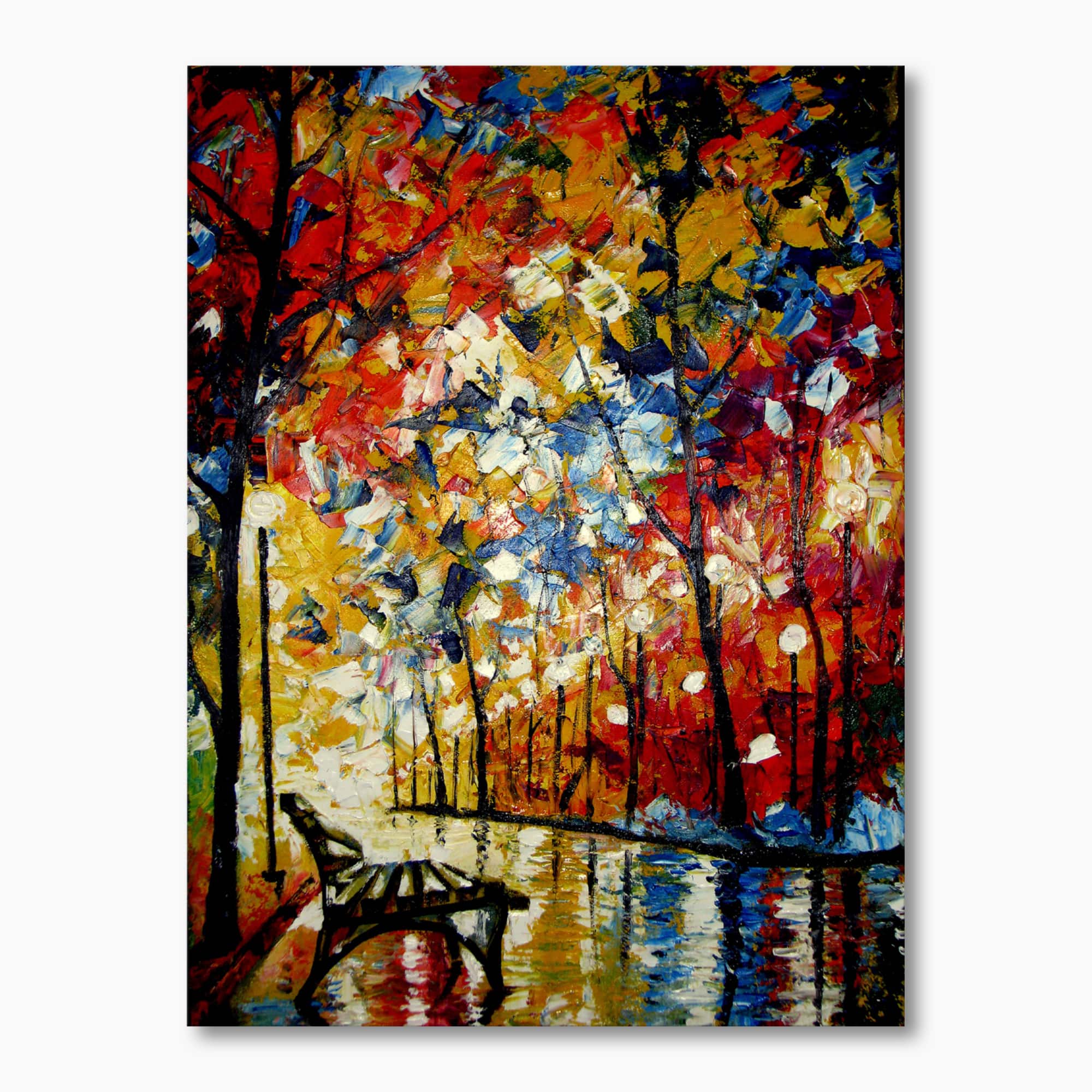Designart - Romantic Sunset Through Trees In Park III - Traditional Canvas Wall Art Print