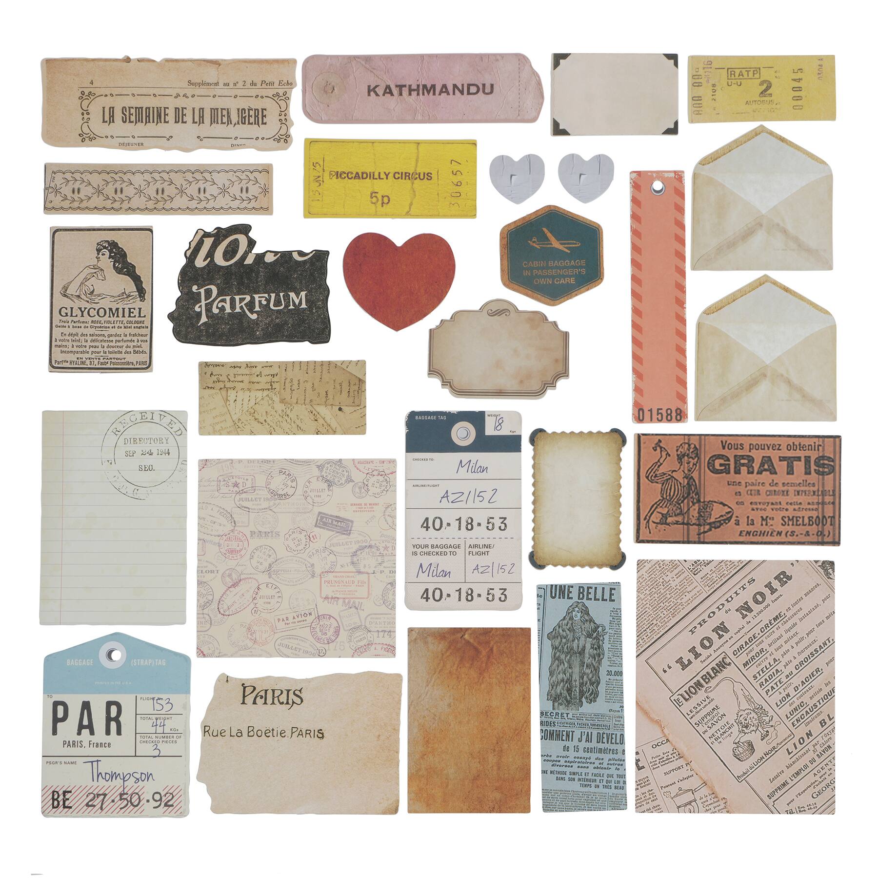 12 Pack: Vintage Newspaper & Correspondence Ephemera by Recollections™