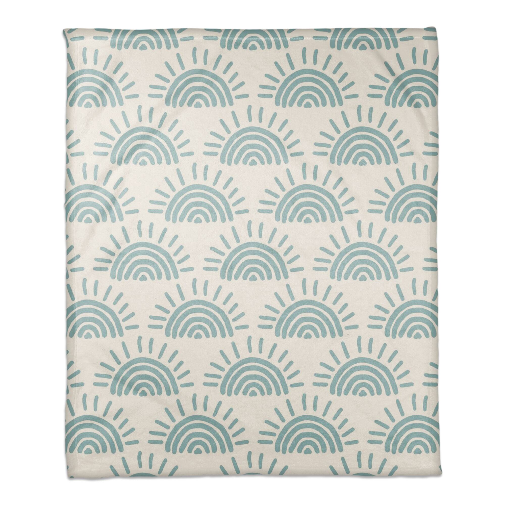 Sun Pattern Coral Fleece Blanket