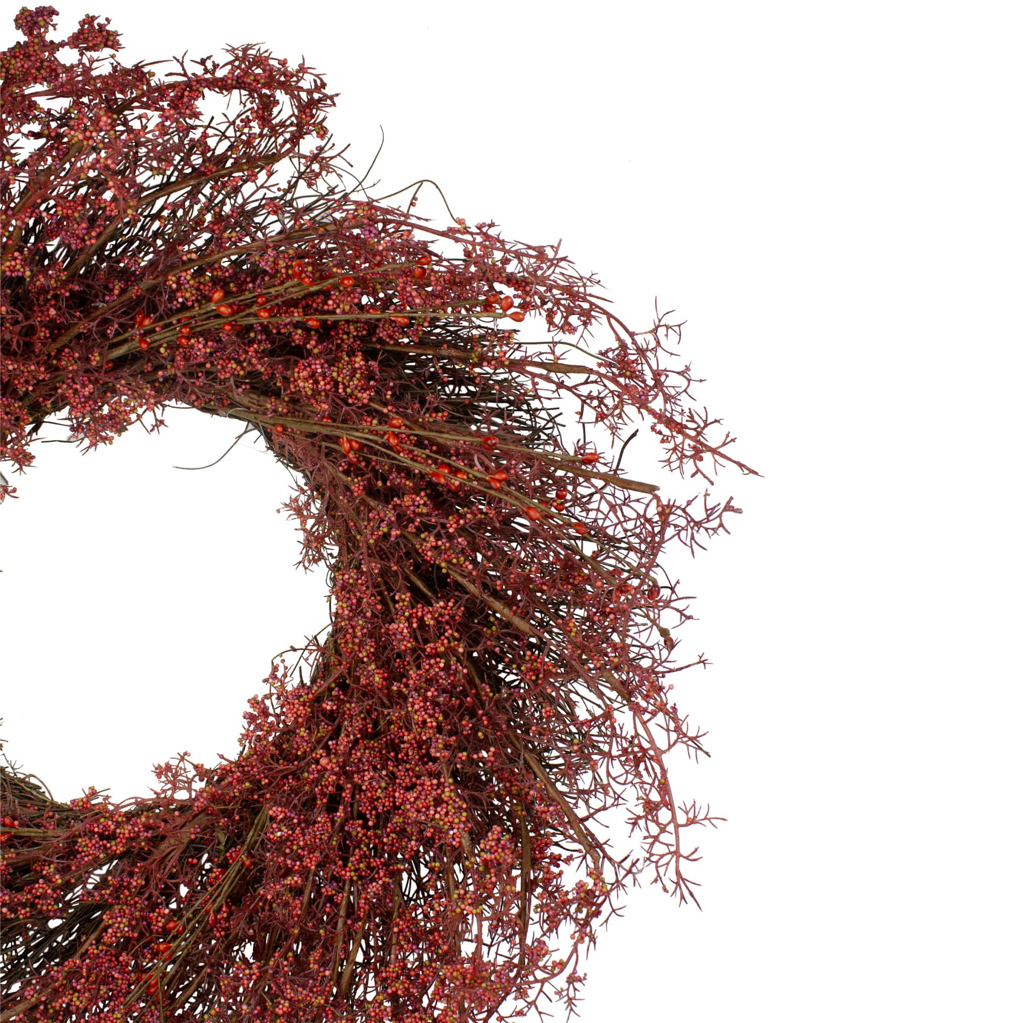 24&#x22; Fall Harvest Burgundy Berry Wreath