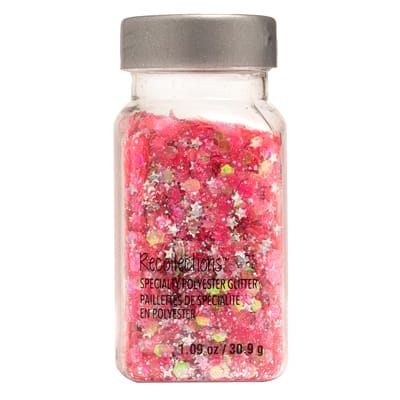 Pink Star Mix Specialty Polyester Glitter by Recollections™, 1.09oz ...