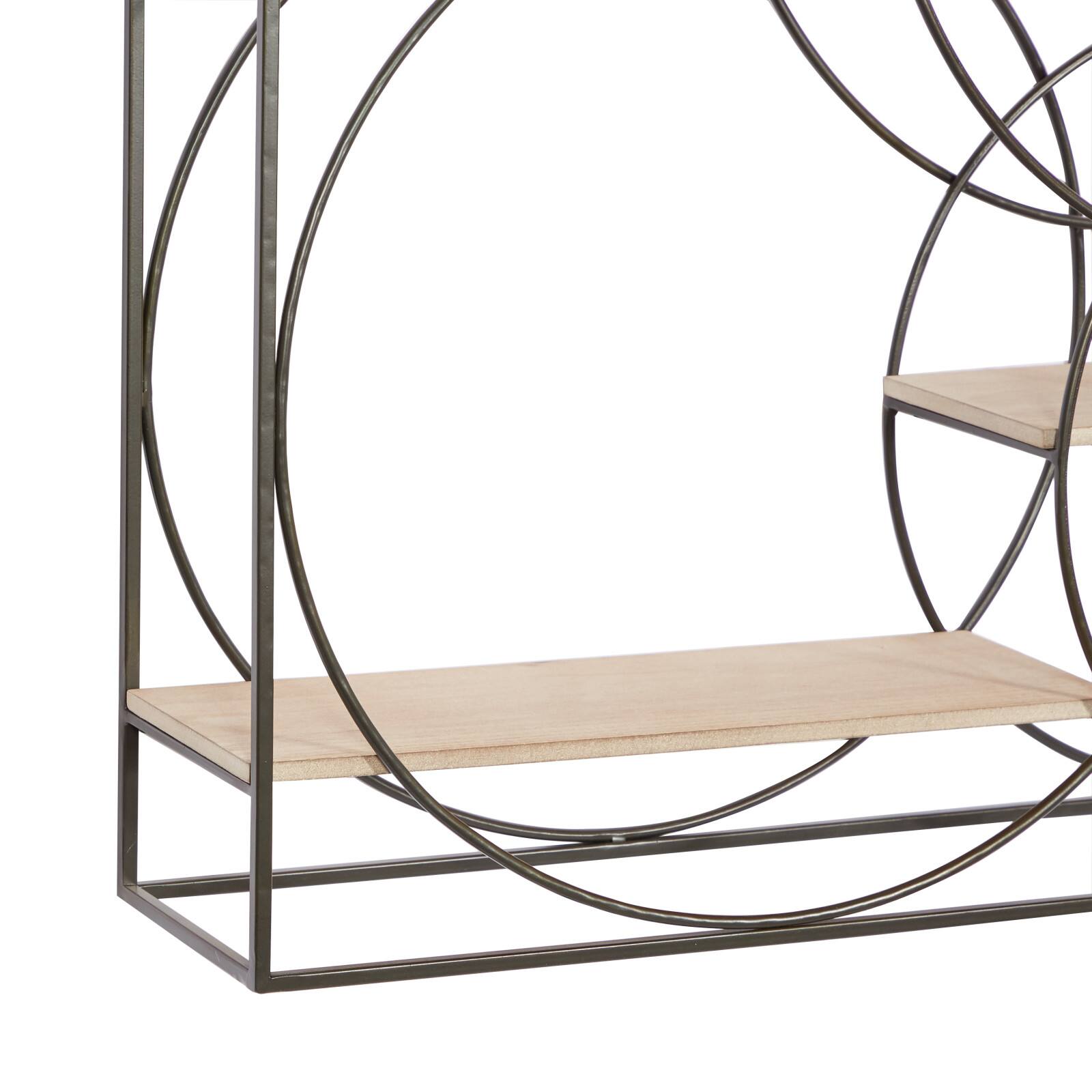 Gray Metal Contemporary Wall Shelf, 32" x 32" x 7"