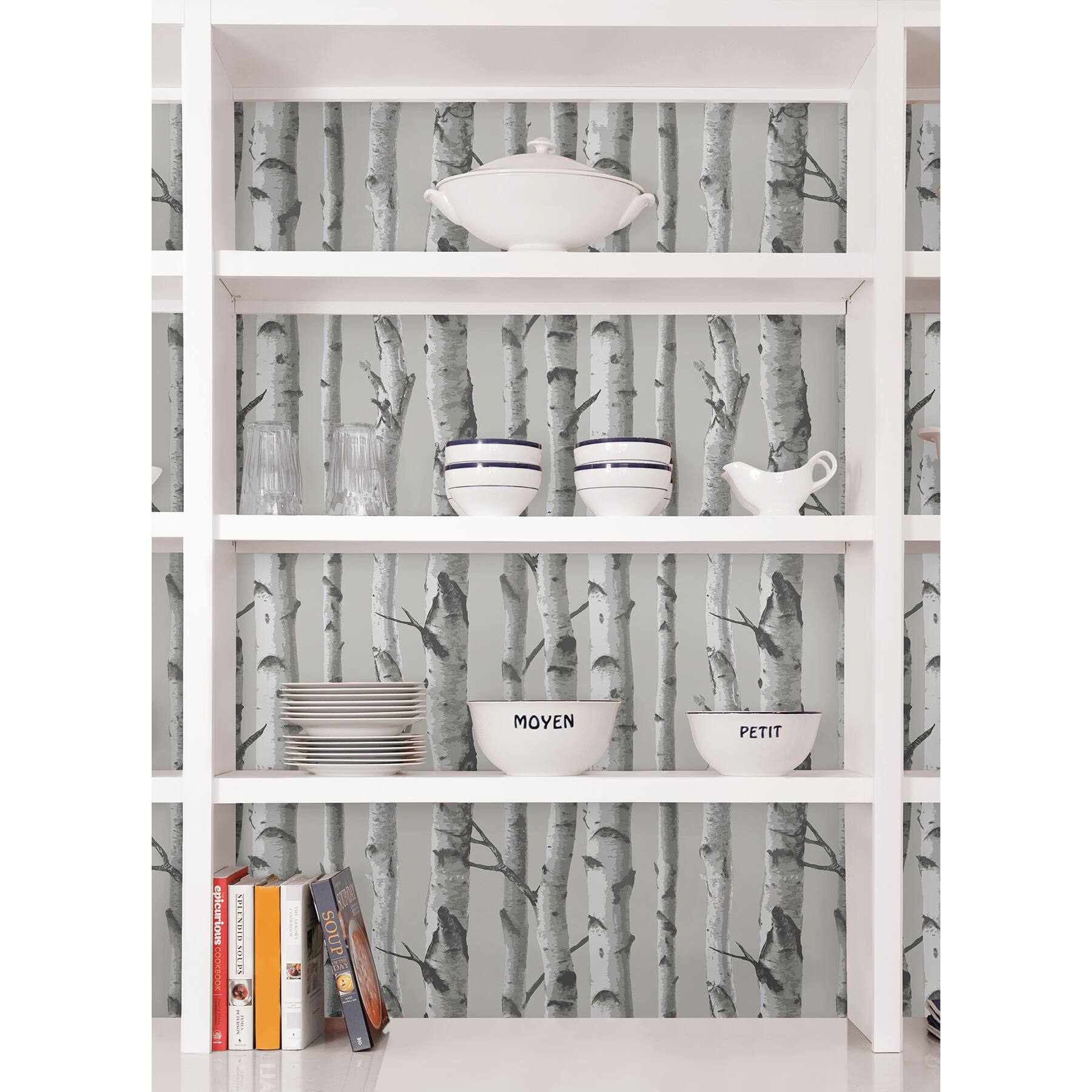 InHome Birch Forest Gray Peel & Stick Wallpaper