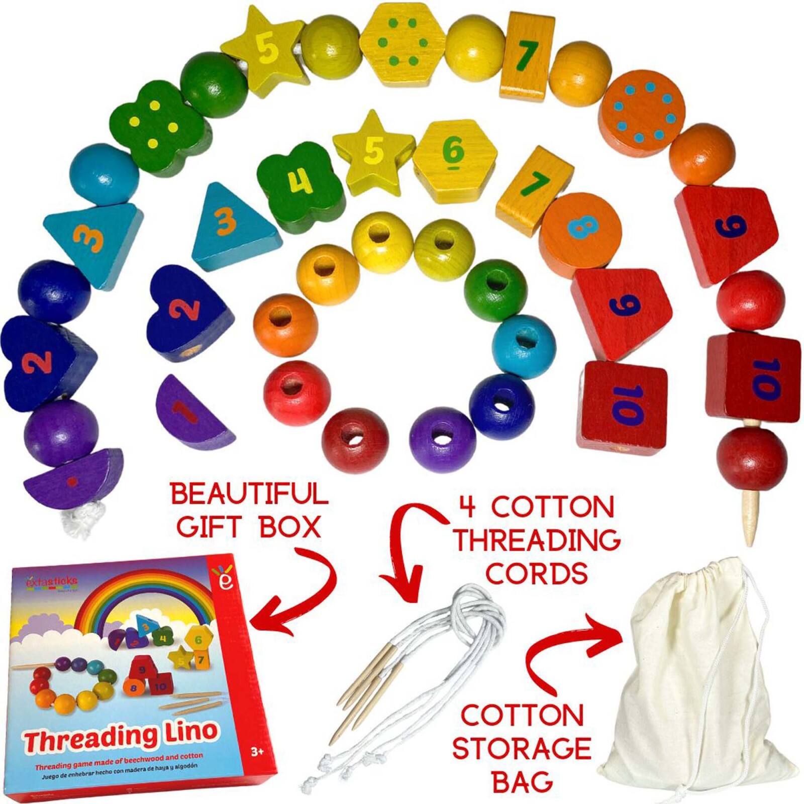 Extasticks Threading Lino Wooden Lacing Beads