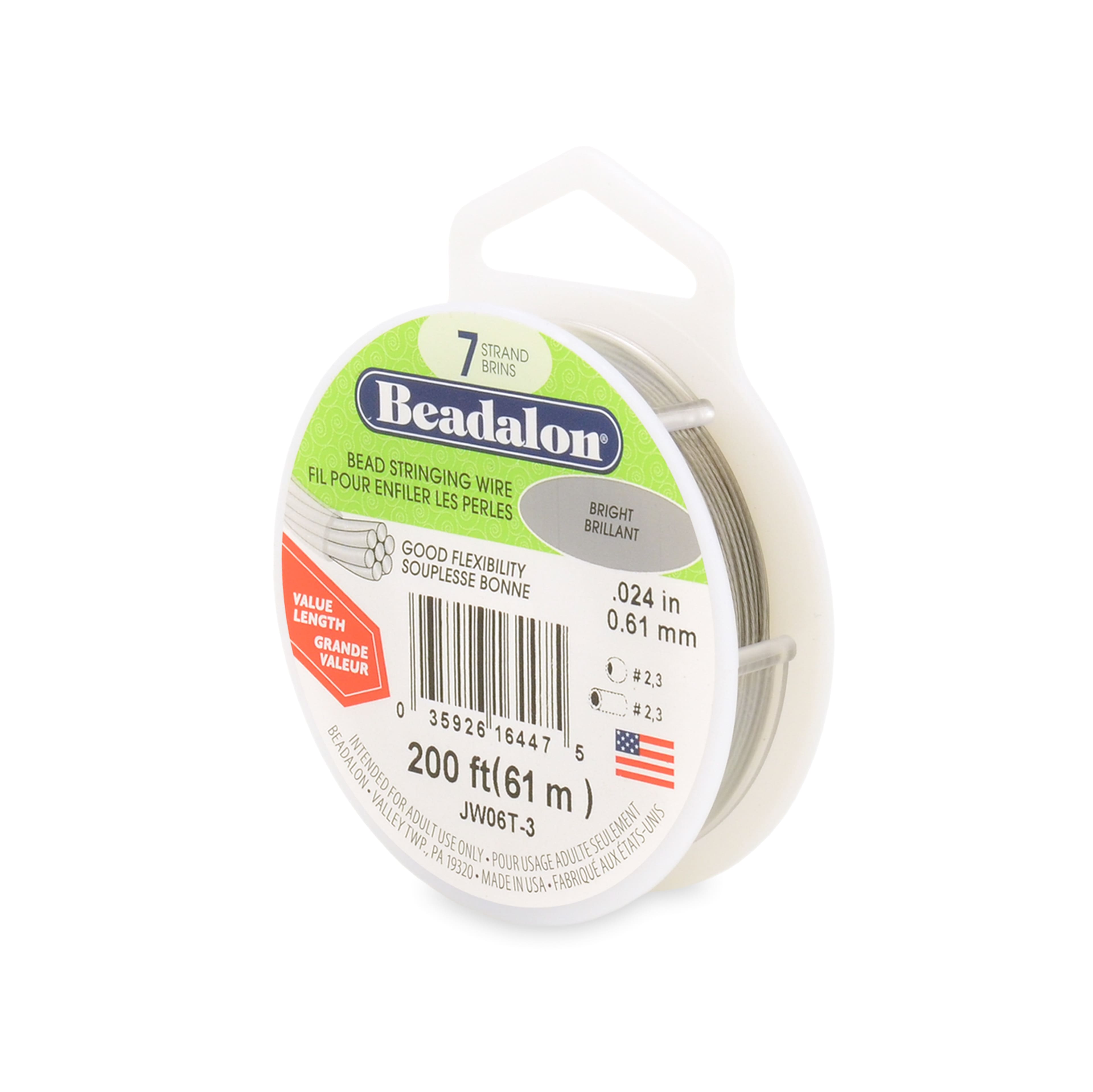Beadalon® 0.38mm Bright 7 Strand Bead Stringing Wire, 200ft.