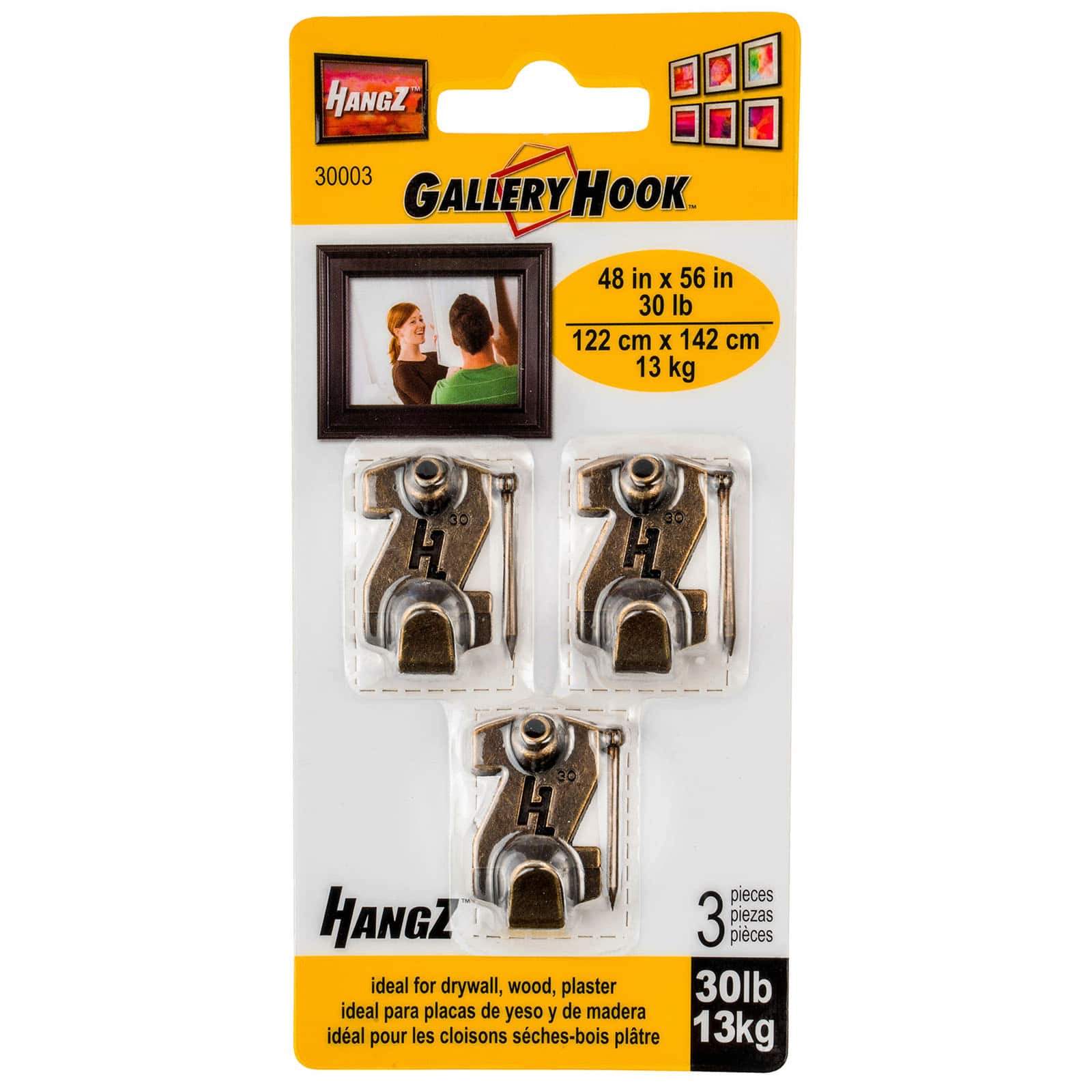 HangZ™ 30lb. Gallery Picture Hooks