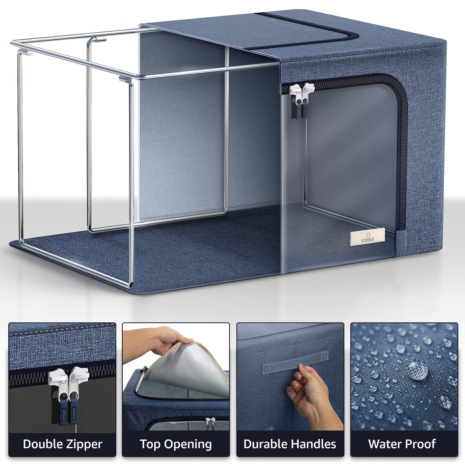 Sorbus Foldable & Stackable Storage Bags with Windows Set