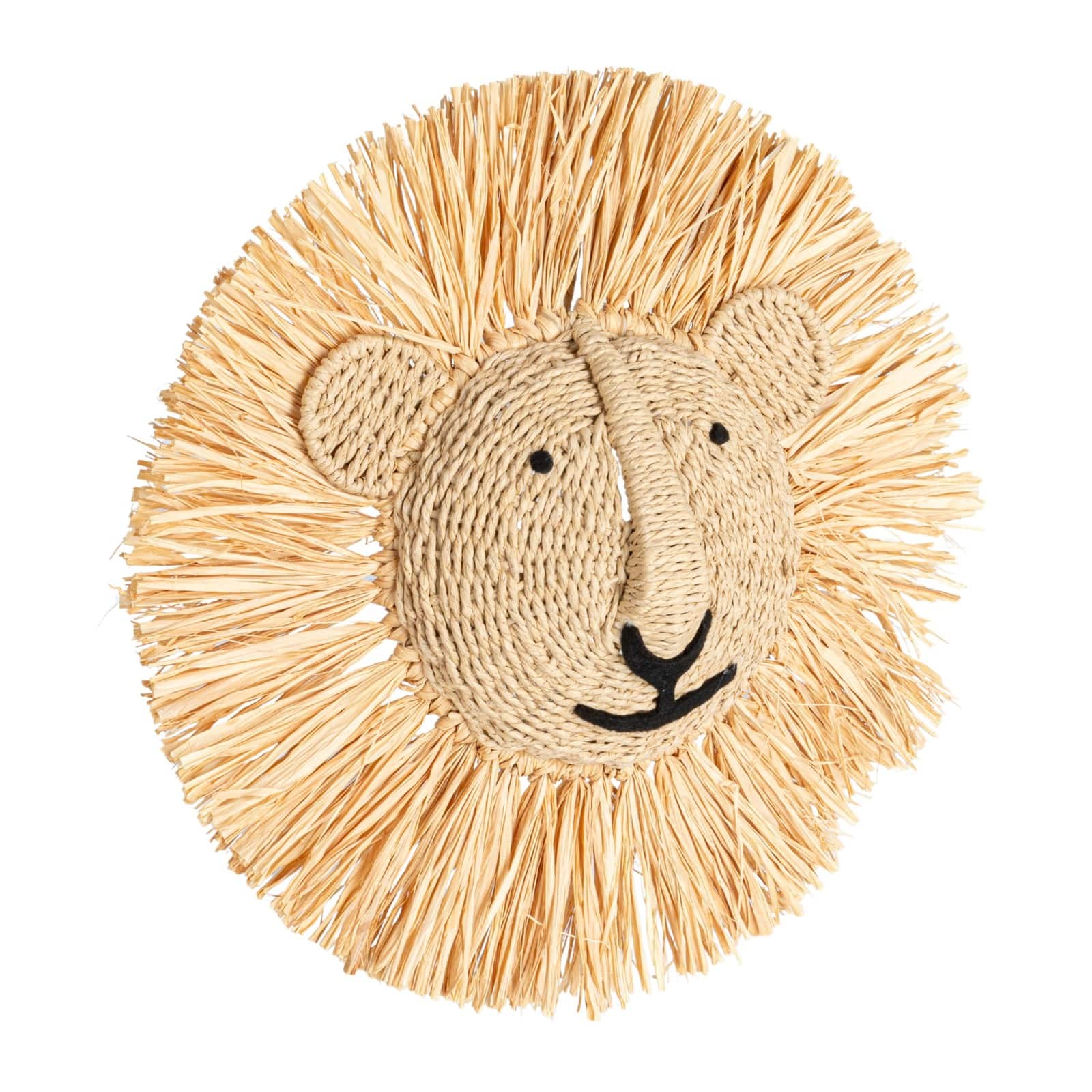 Hello Honey® 16.5" Natural Savannah King Raffia Lion Wall Art D812531S