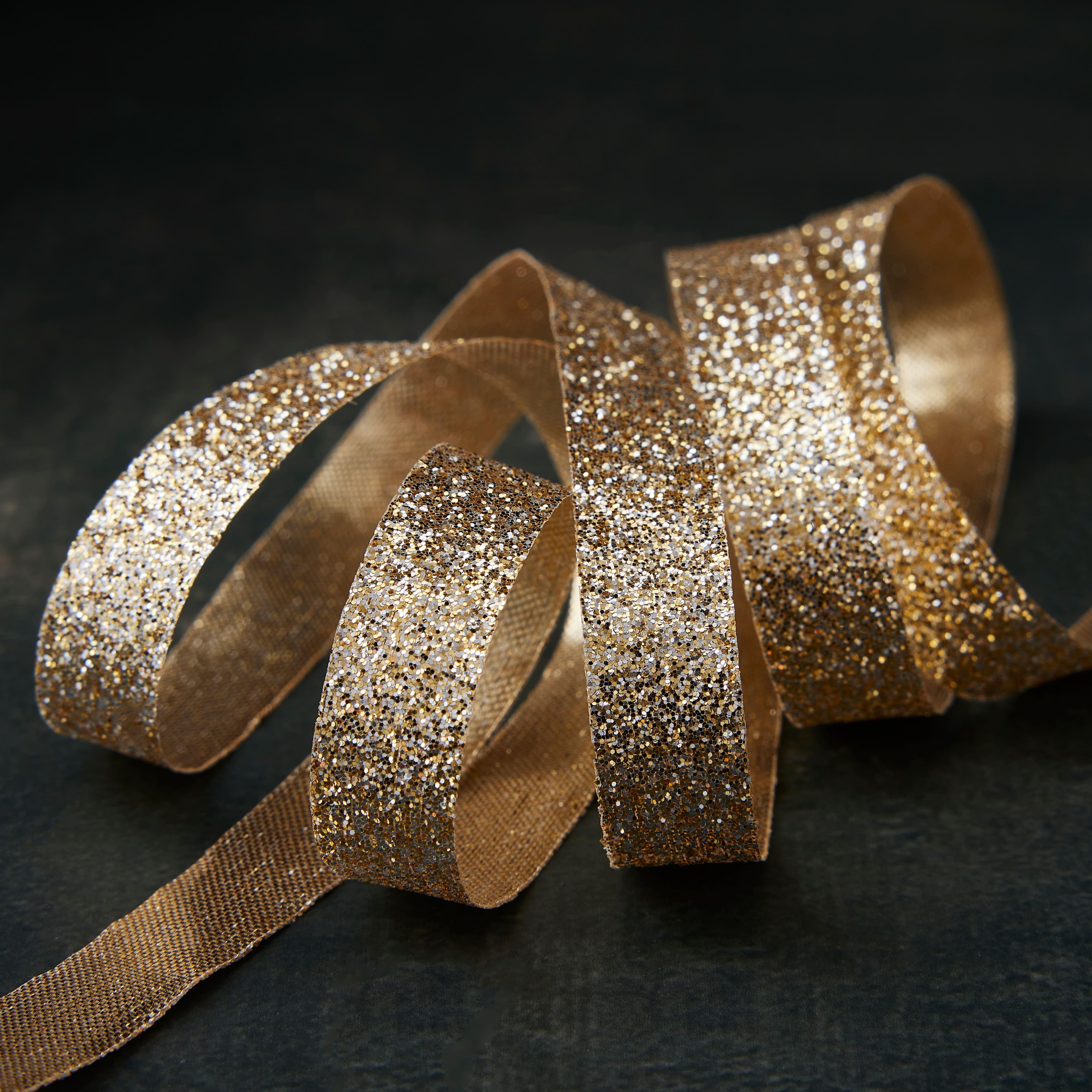 3/8" x 5yd. Metallic Glitter Ribbon by Celebrate It™