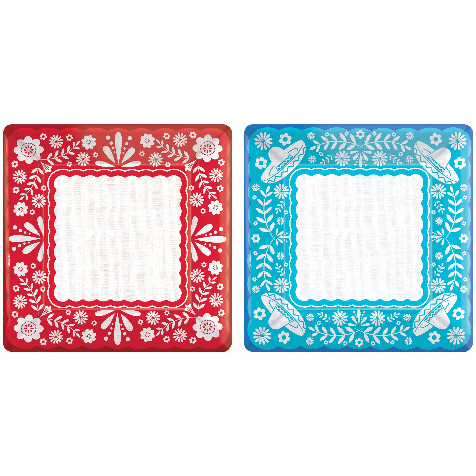 10" Fiesta Viva la Party Square Paper Plates, 40ct.