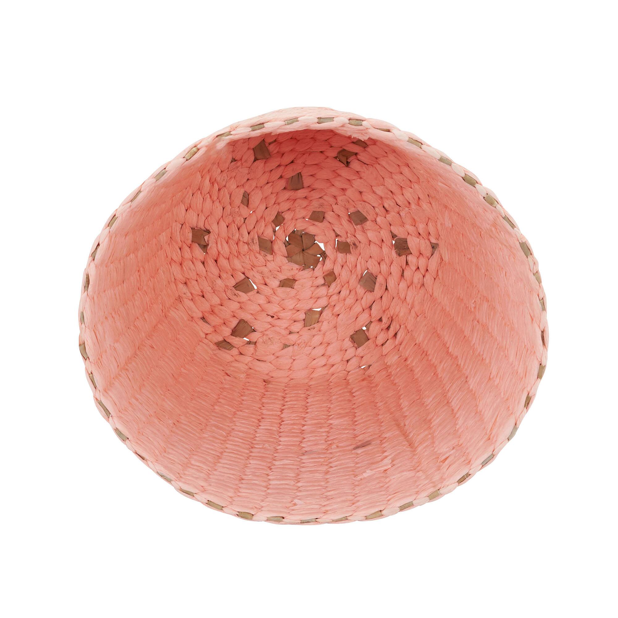 Household Essentials Pink Woven Paper Rope Waste Basket