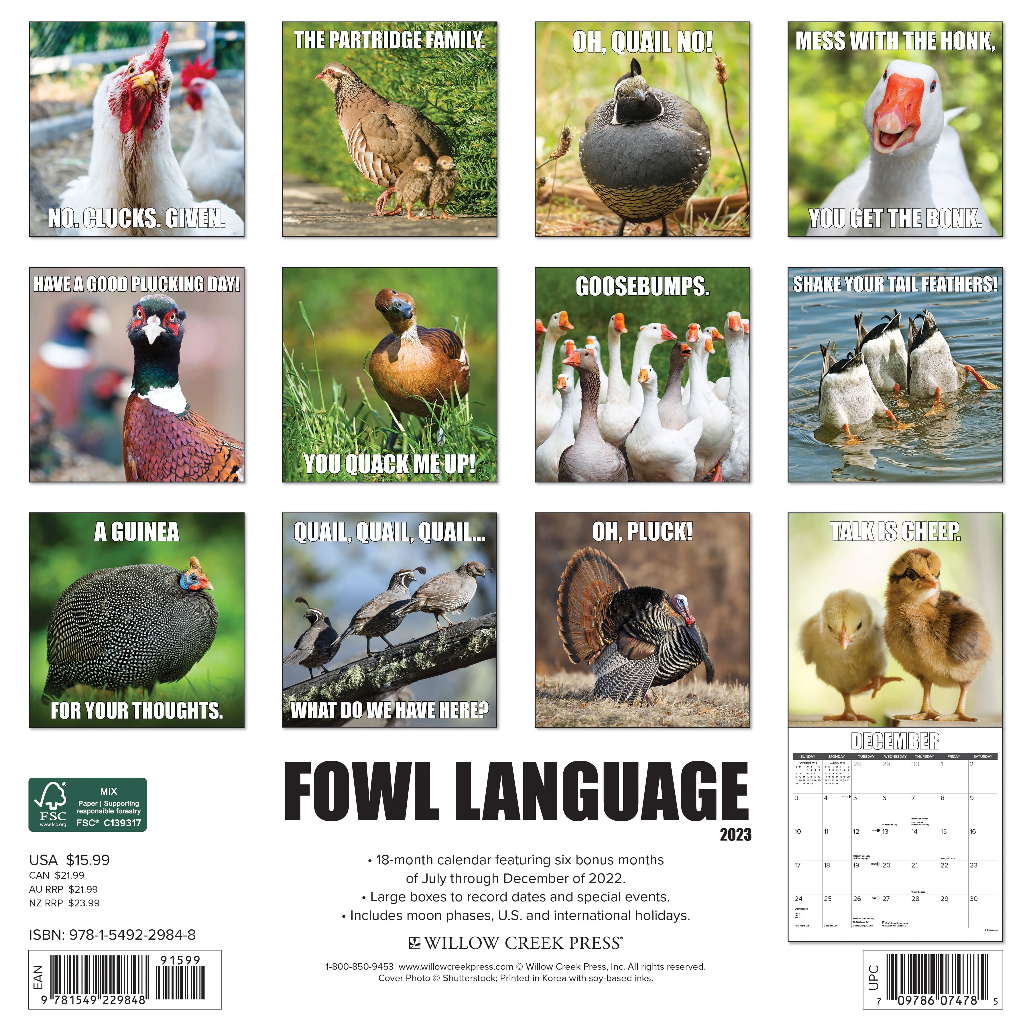 2023 Fowl Language Wall Calendar Wall Calendars Michaels