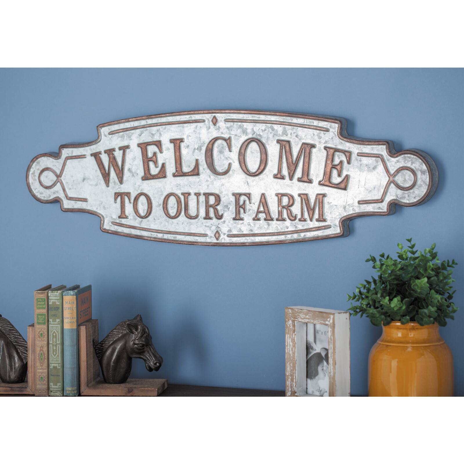 Brown Metal Farmhouse Sign Wall D&#xE9;cor