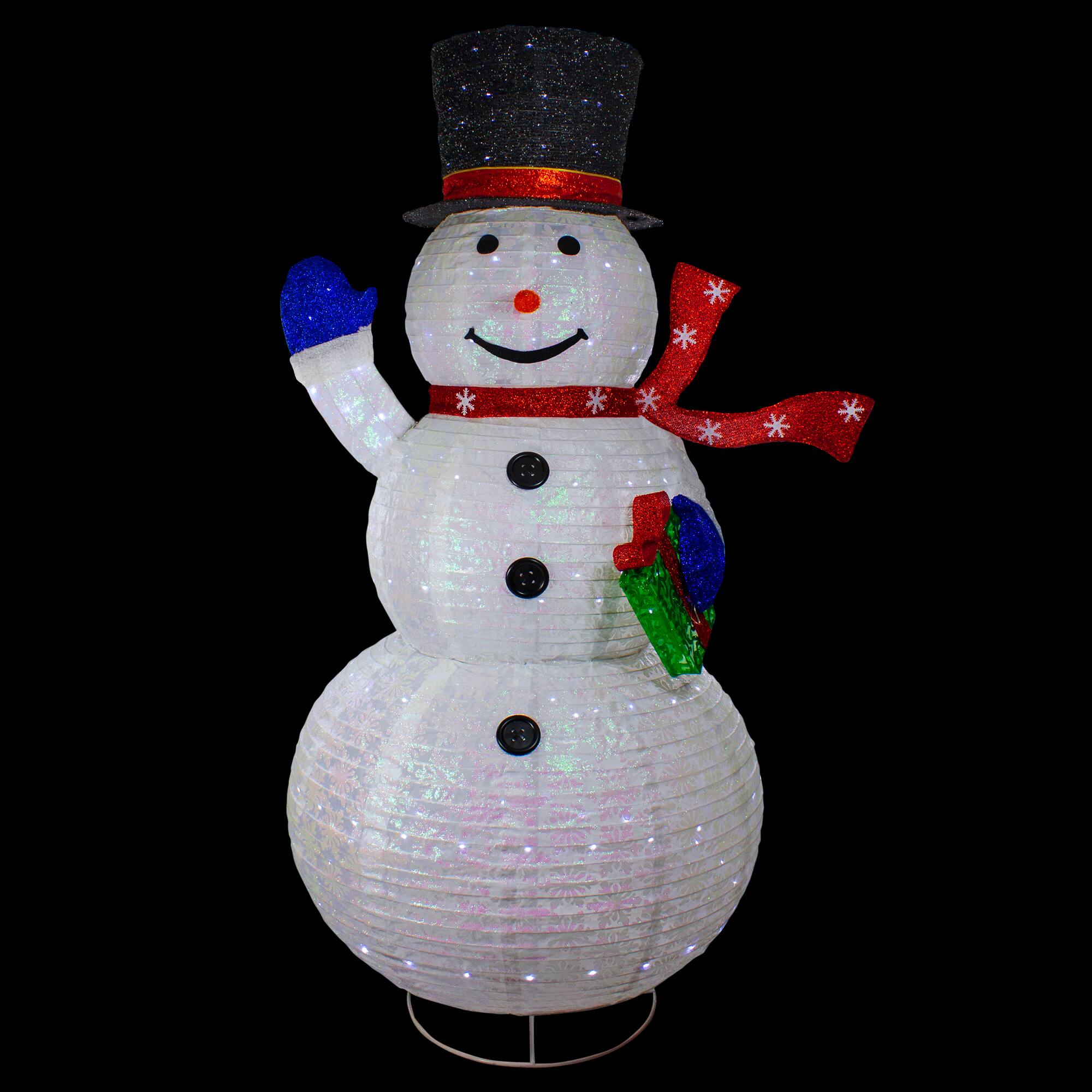 6ft. White Iridescent LED Twinkling Snowman Outdoor Christmas D&#xE9;cor