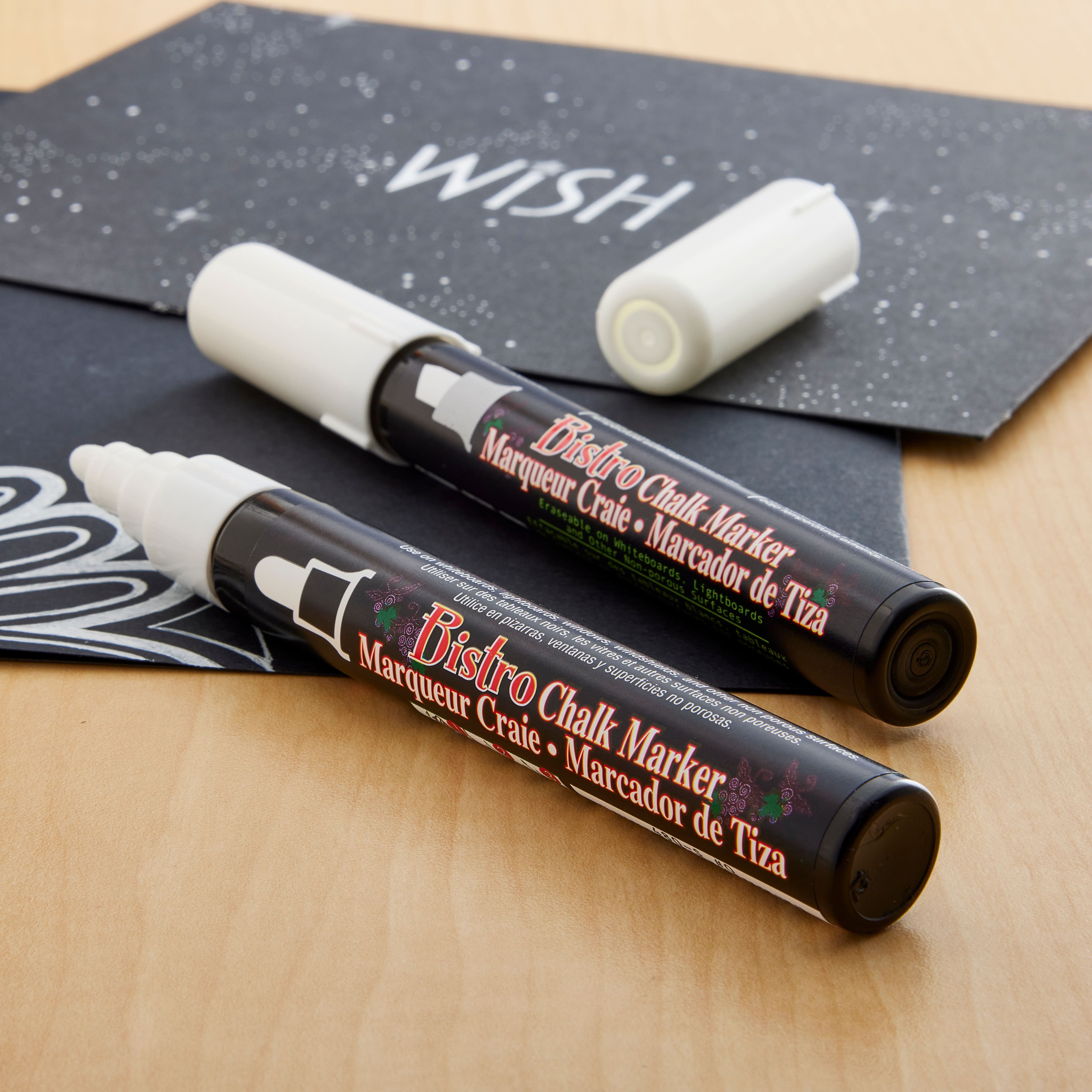 Marvy Uchida 2ct White Broad Tip & Fine Tip Bistro Chalk Markers
