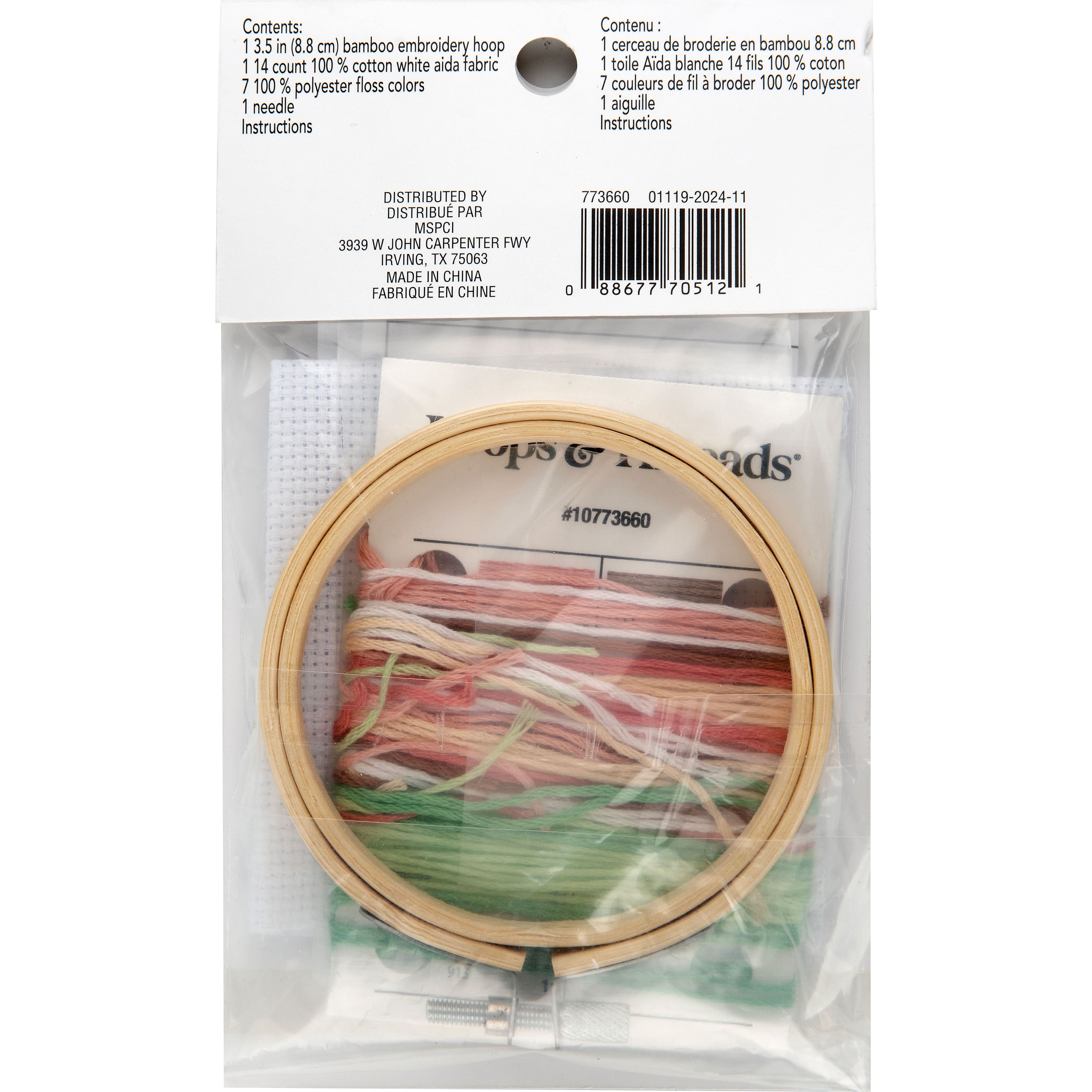 Trousse de points de croix comptés à motif de macarons de 8,8 cm de Loops & Threads