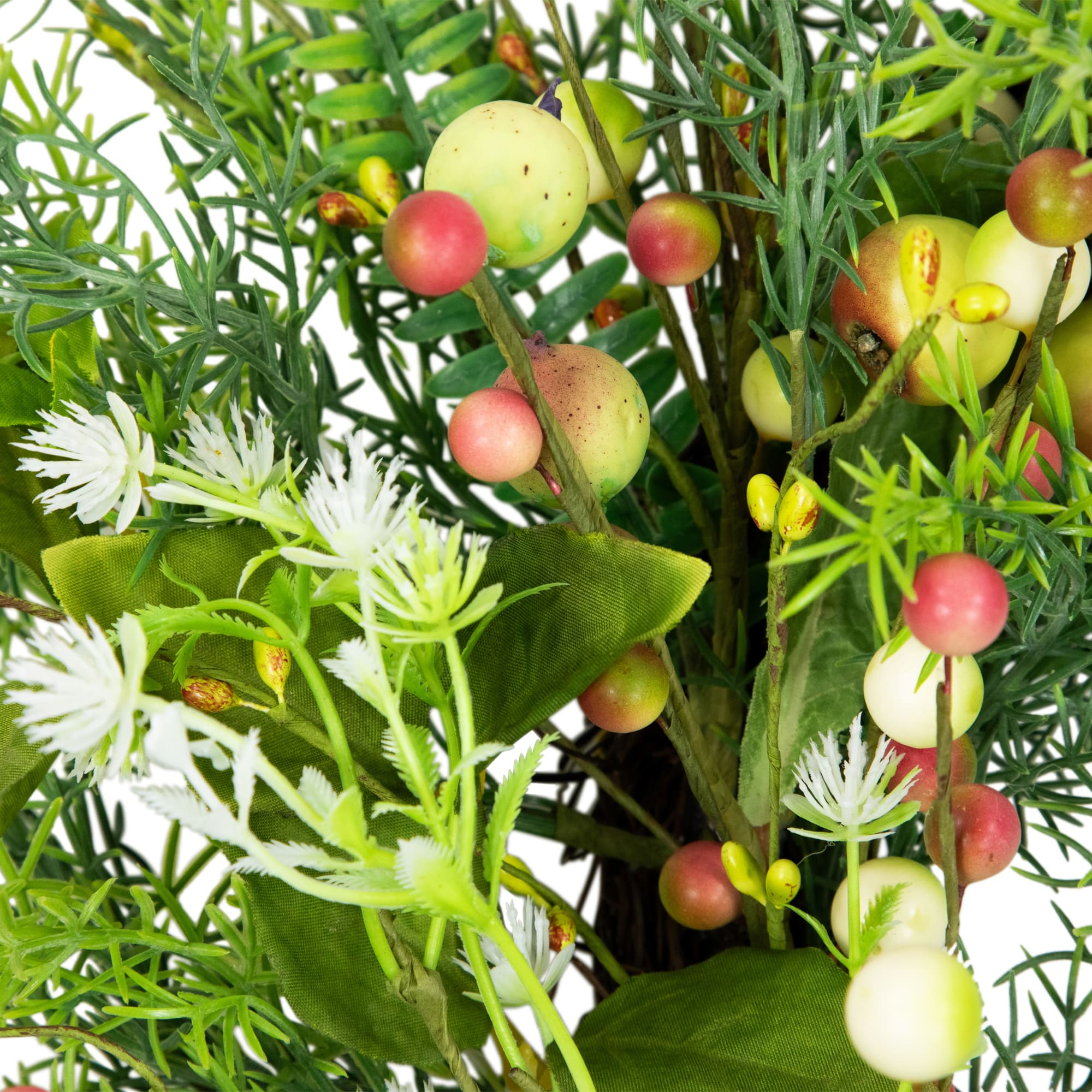 22" Berry & Crabapple Fern Foliage Spring Wreath