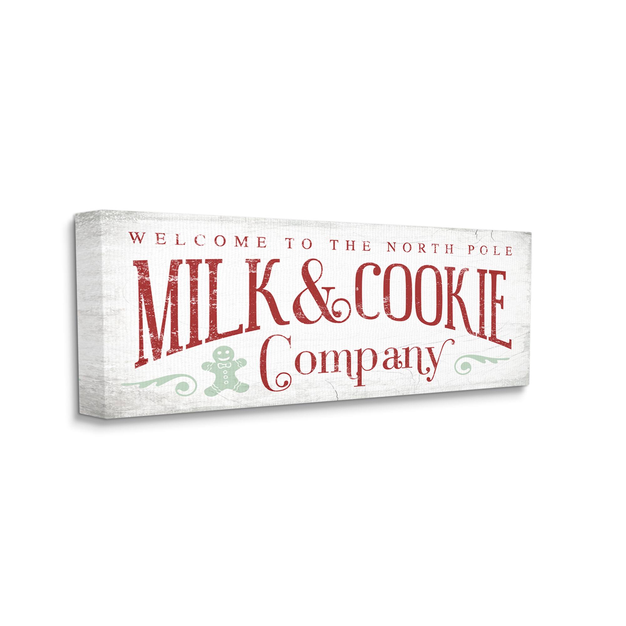 Stupell Industries Milk &#x26; Cookie Company Sign Canvas Wall Art