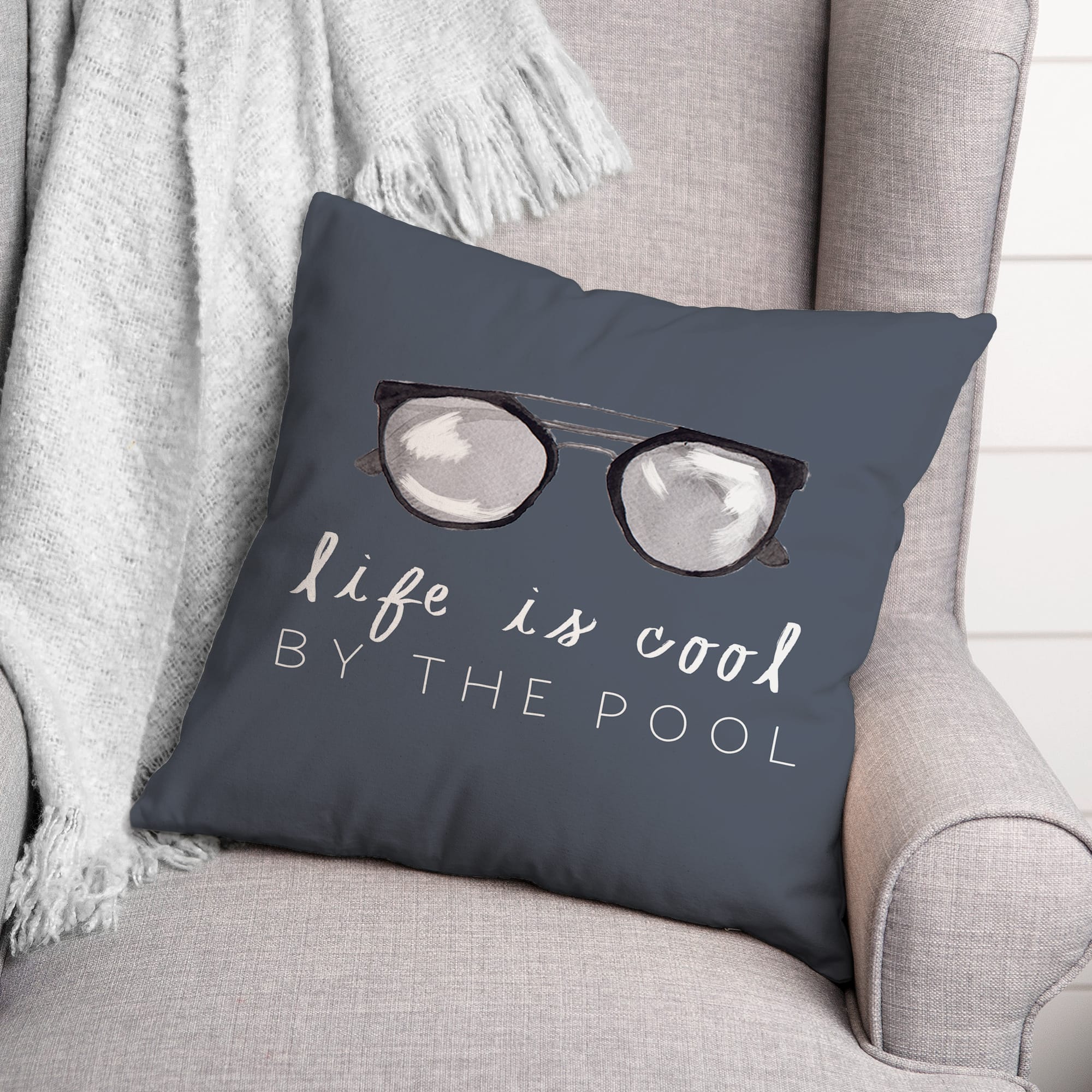 Life by the Pool Indoor/Outdoor Throw Pillow