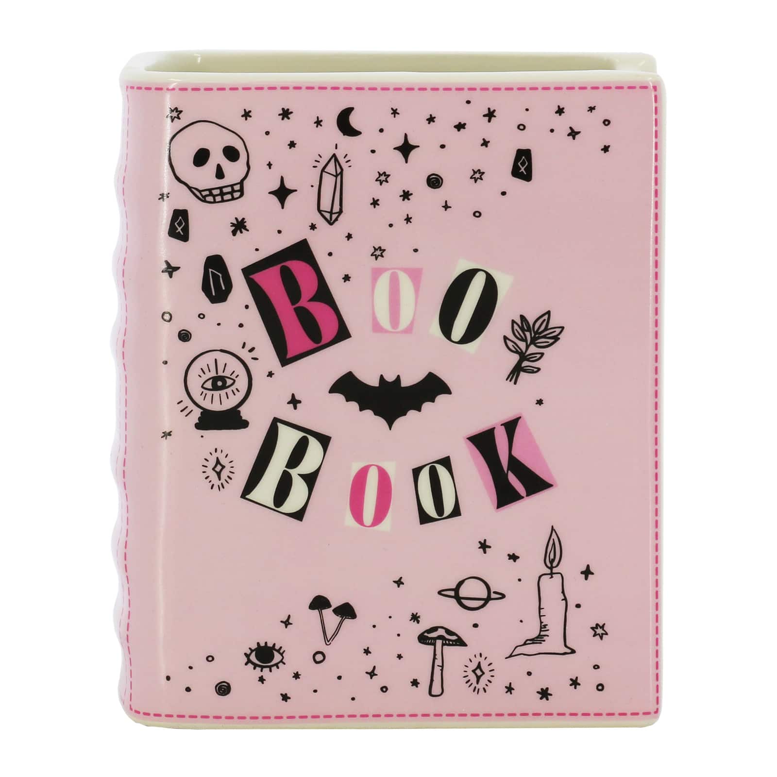 6" Pink Boo Book Decorative Ceramic Container by Ashland