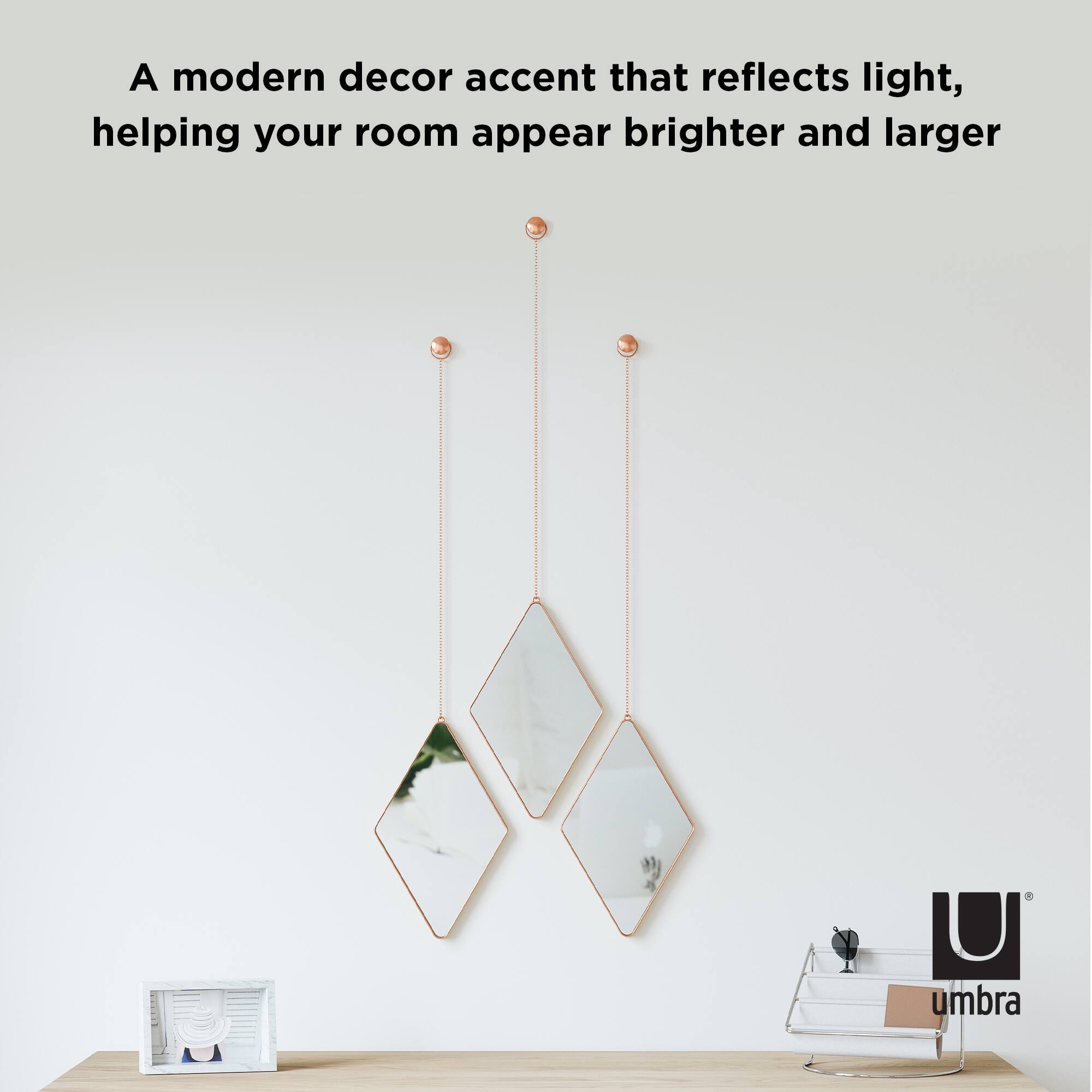 Umbra Dima Diamond Mirrors Set, 3ct.