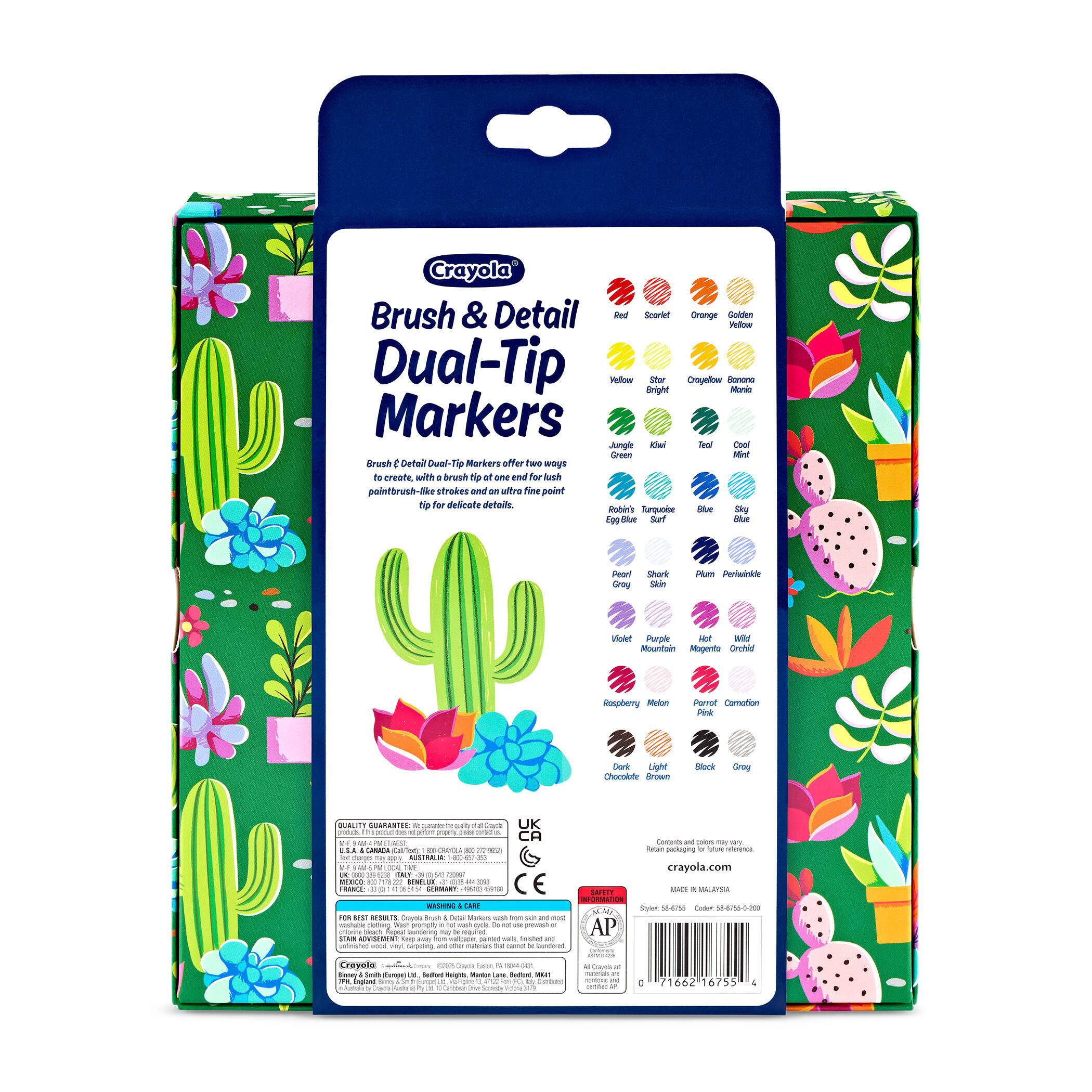 Crayola® Brush & Detail Dual-Tip Markers, Pack of 16