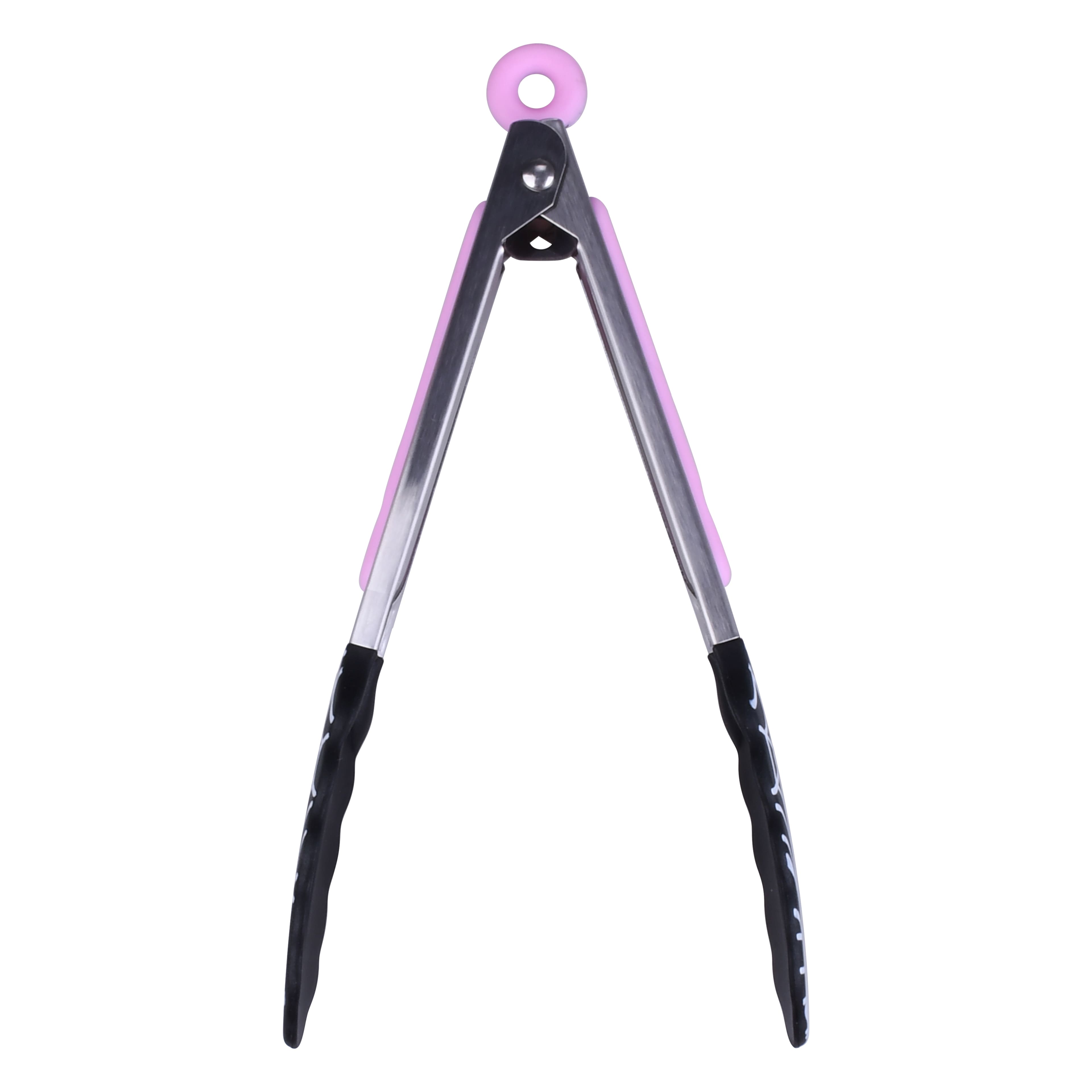 Mini Pink &#x26; Black Spiderweb Silicone Tongs by Makery&#x2122;