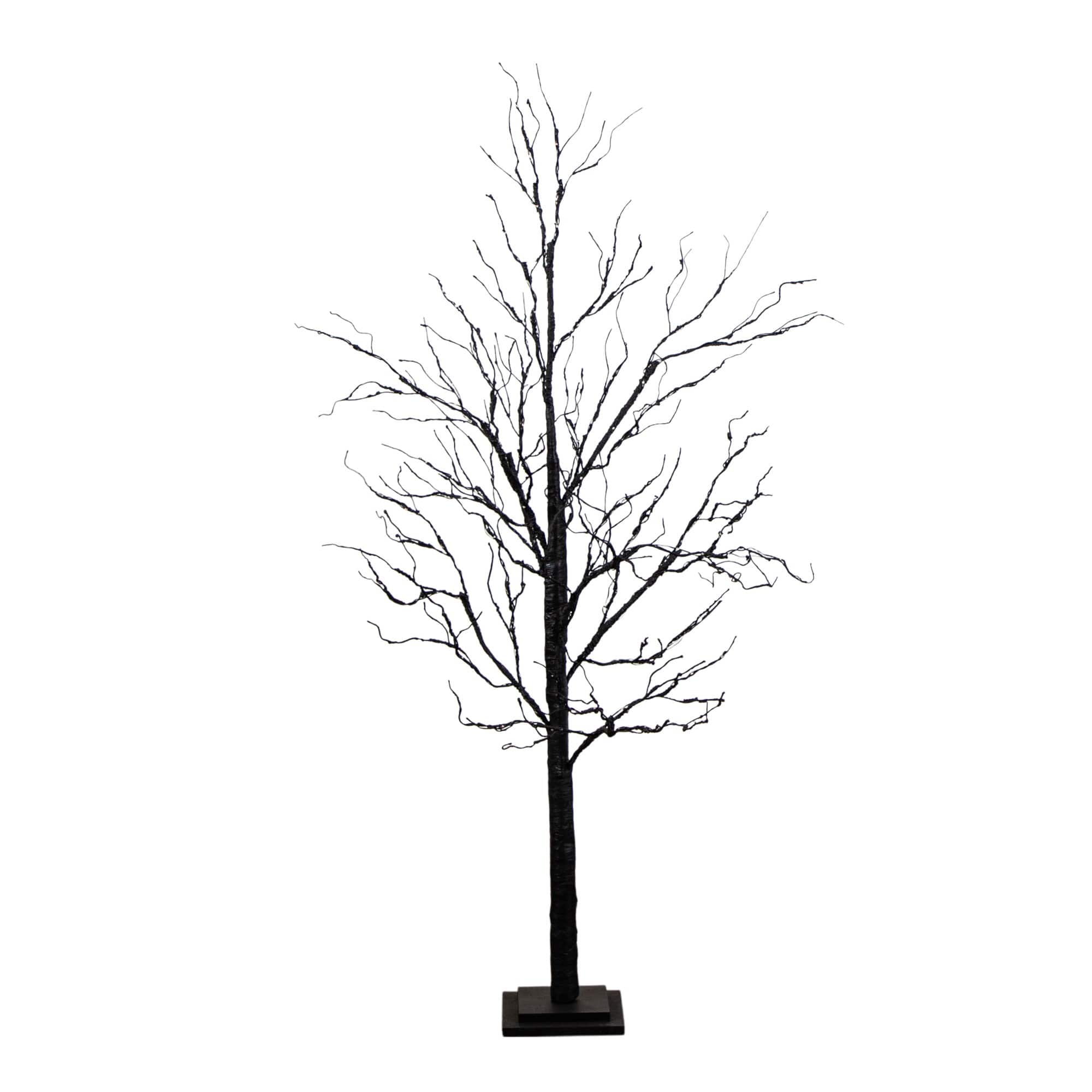 5ft. Pre-Lit Halloween Black Twig Artificial Tree with 240 Orange &#x26; Purple LED Lights