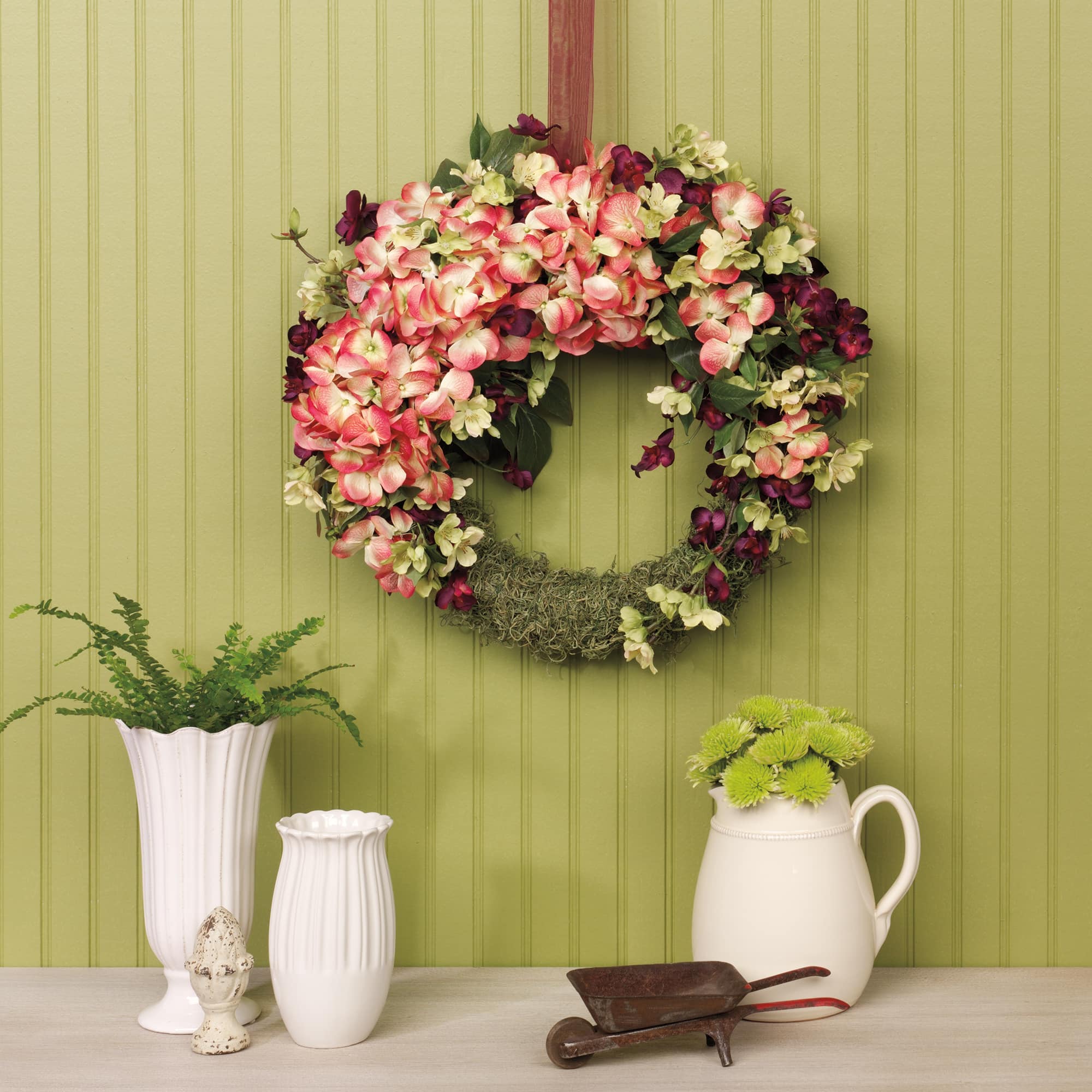 Darice 170120 Floral Metal Wreath Form, 10, Green