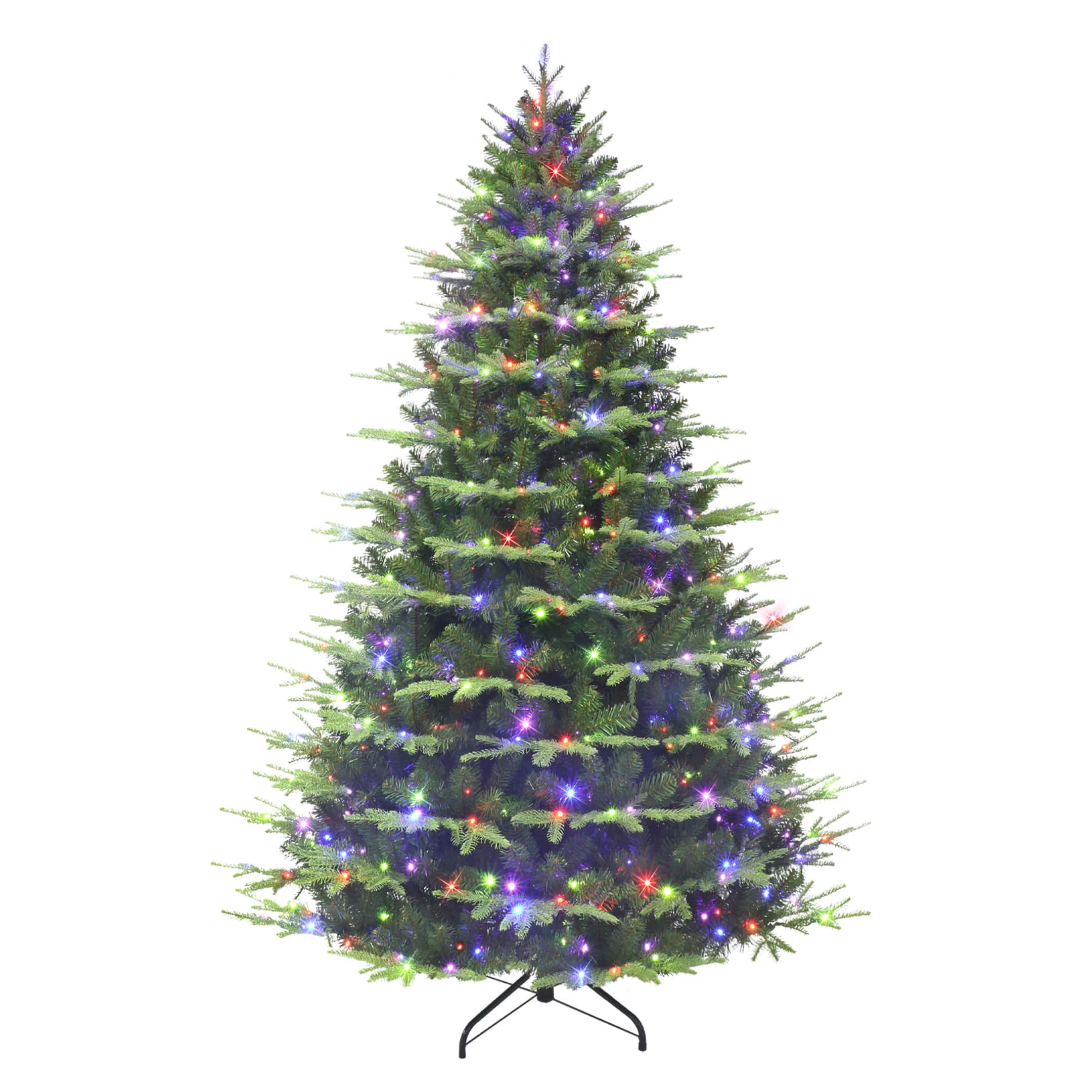 7.5ft. Pre-Lit Alaskan Winter Fir Artificial Christmas Tree, Dual-Color LED Lights