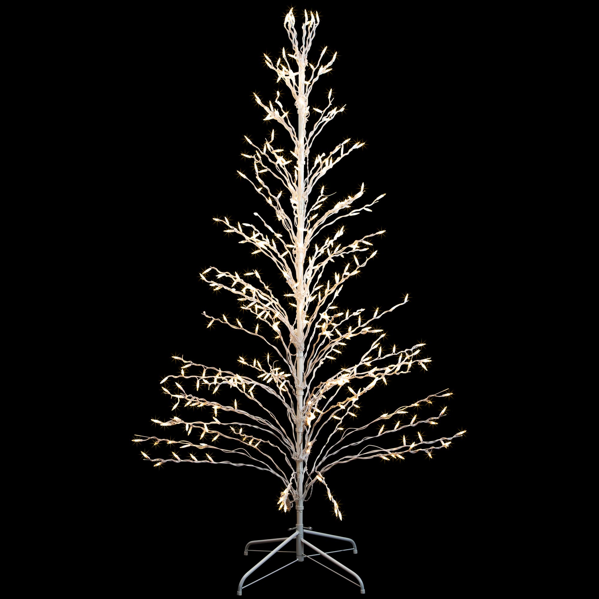 6ft. Pre-Lit White Cascade Twig Artificial Christmas Tree, Clear Lights