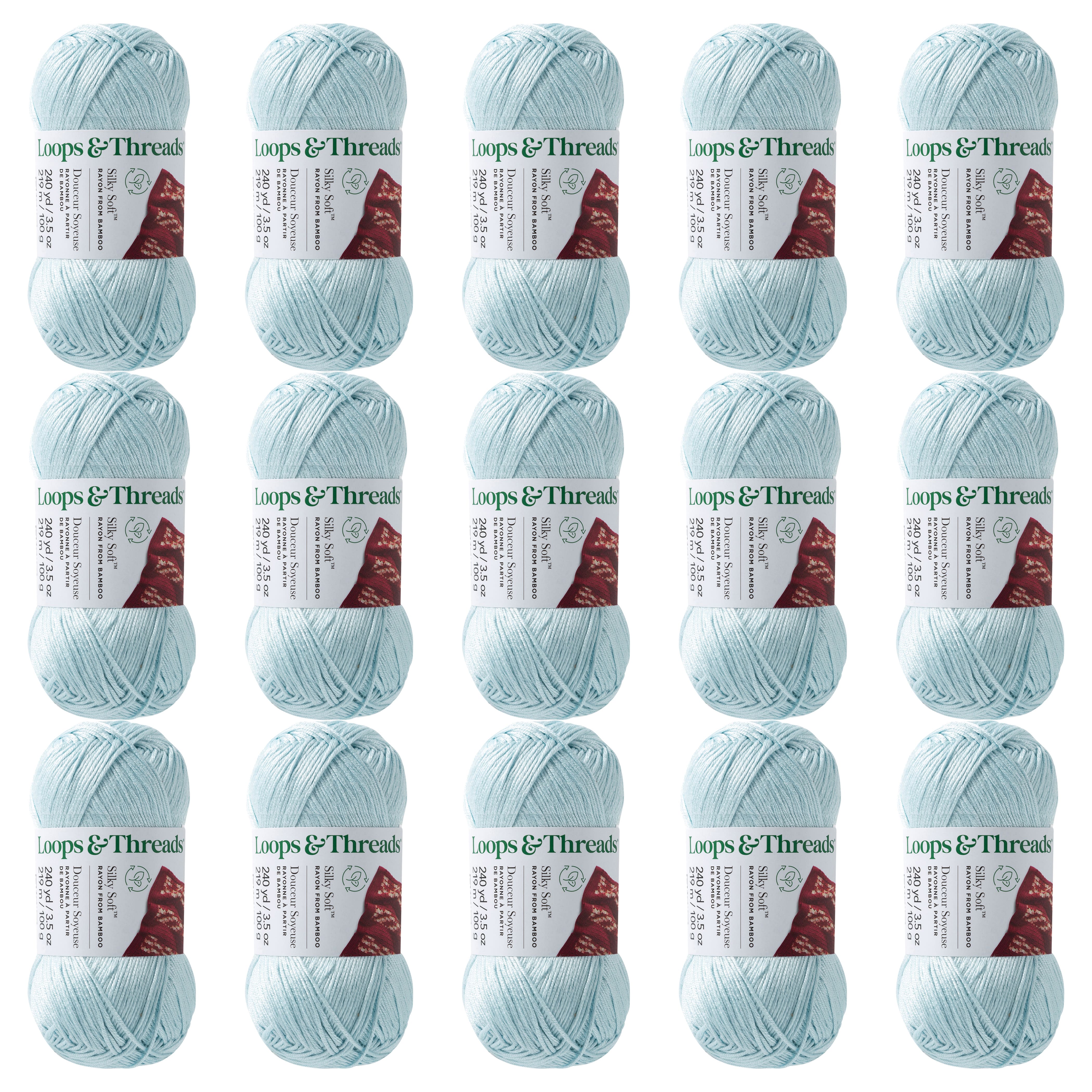 15 Pack: Silky Soft™ Yarn by Loops & Threads®