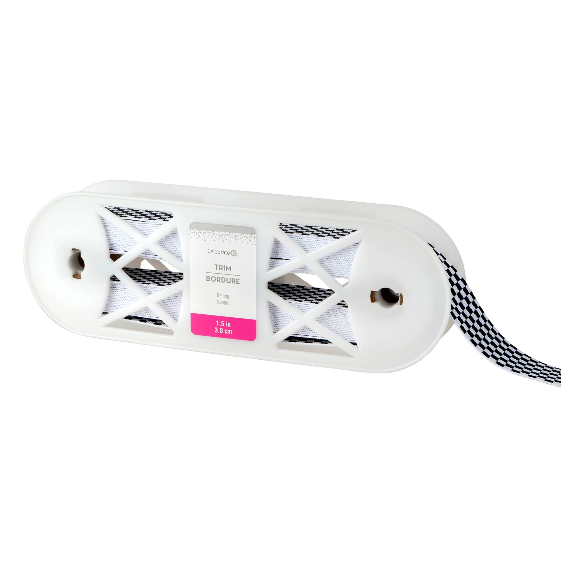 1.5&#x22; Black &#x26; White Check Belting Trim by Celebrate It&#xAE;