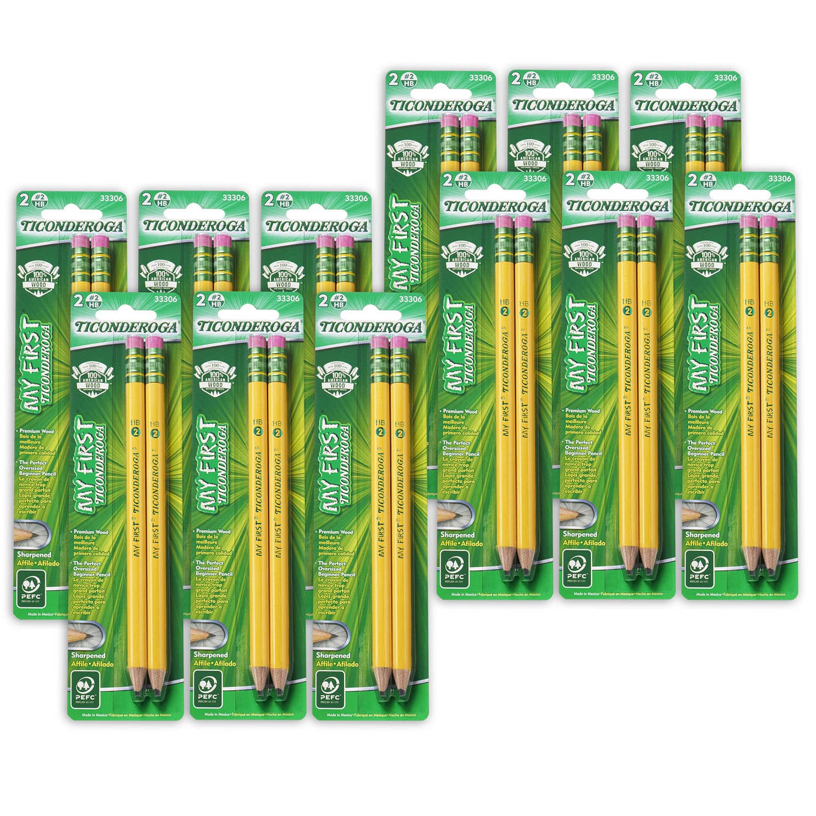 Ticonderoga&#xAE; My First No.2 Sharpened Pencils, 12 Packs of 2