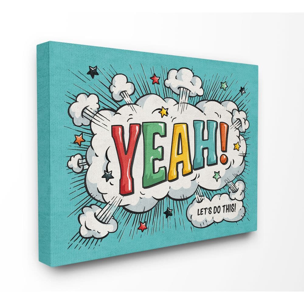 Stupell Industries Yeah! Vintage Comic Book Canvas Wall Art