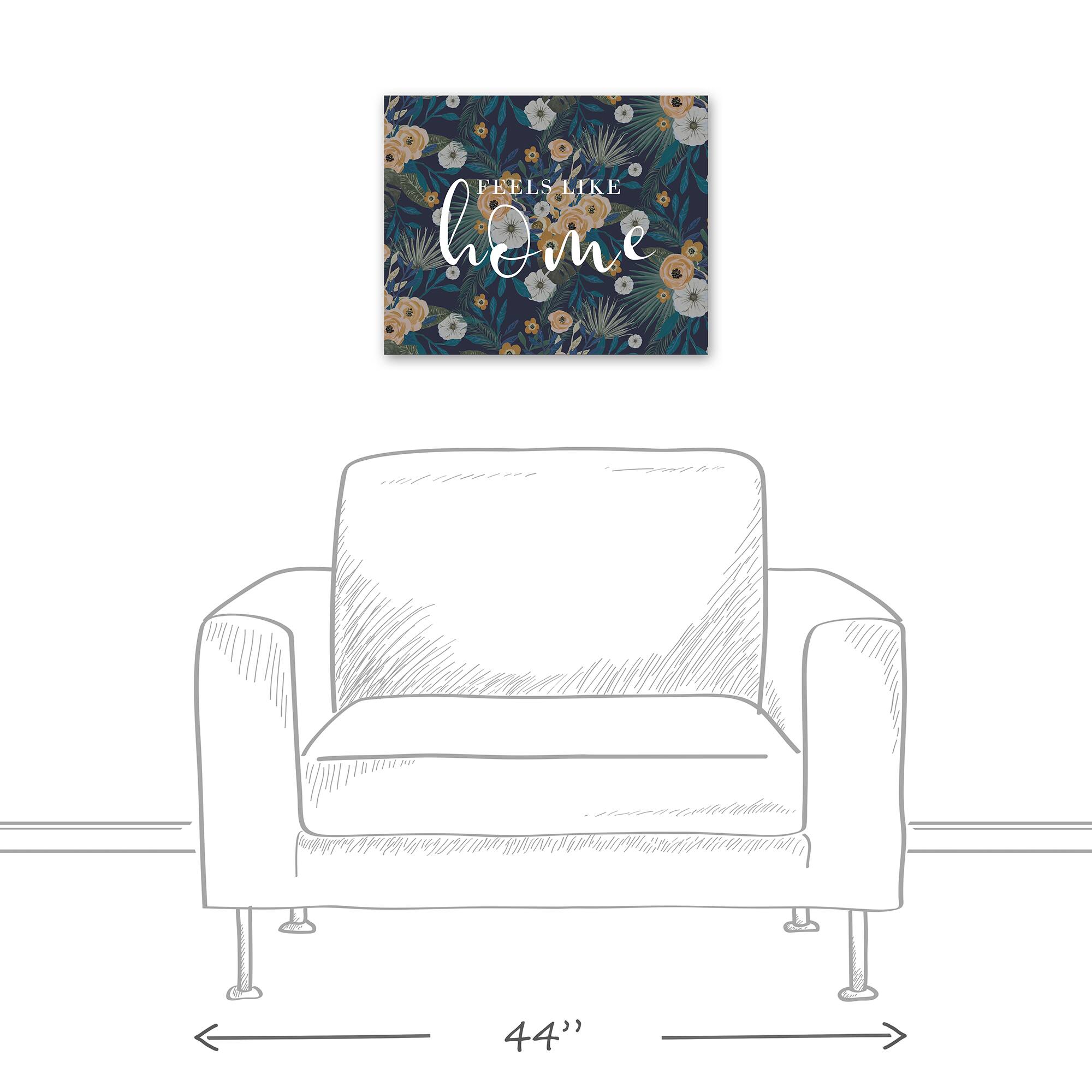 Feels Like Home Tropical Floral Canvas Wall Art