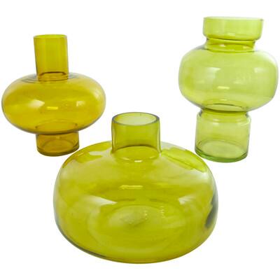 Eclectic Green Glass Round Vase Set | Michaels