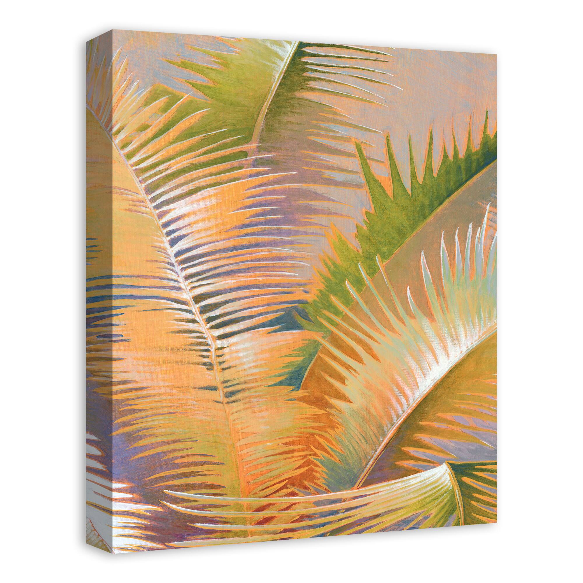 Golden Sun Palms Canvas Wall Art