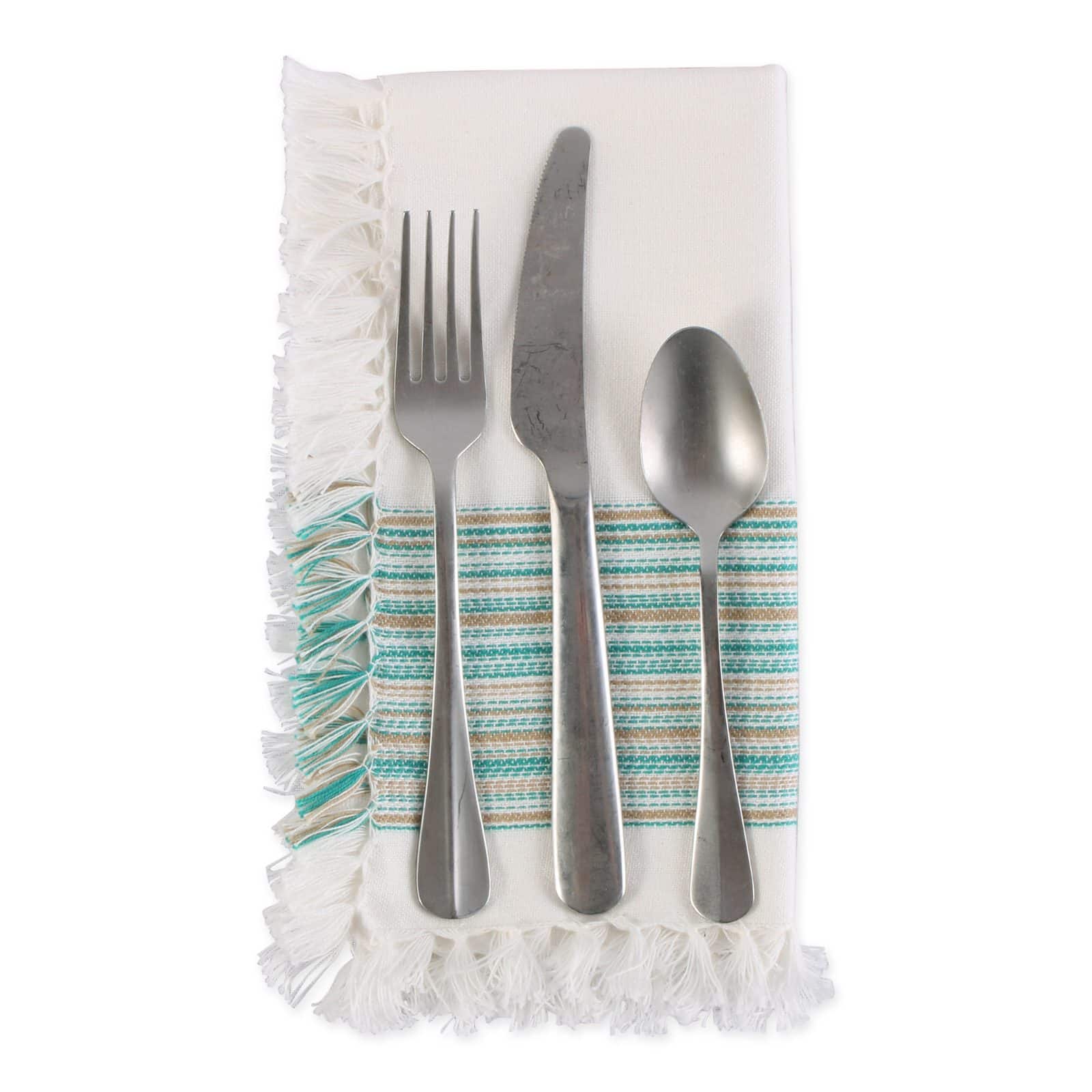 DII&#xAE; 20&#x22; x 20&#x22; Fringed Striped Napkins, 6ct.