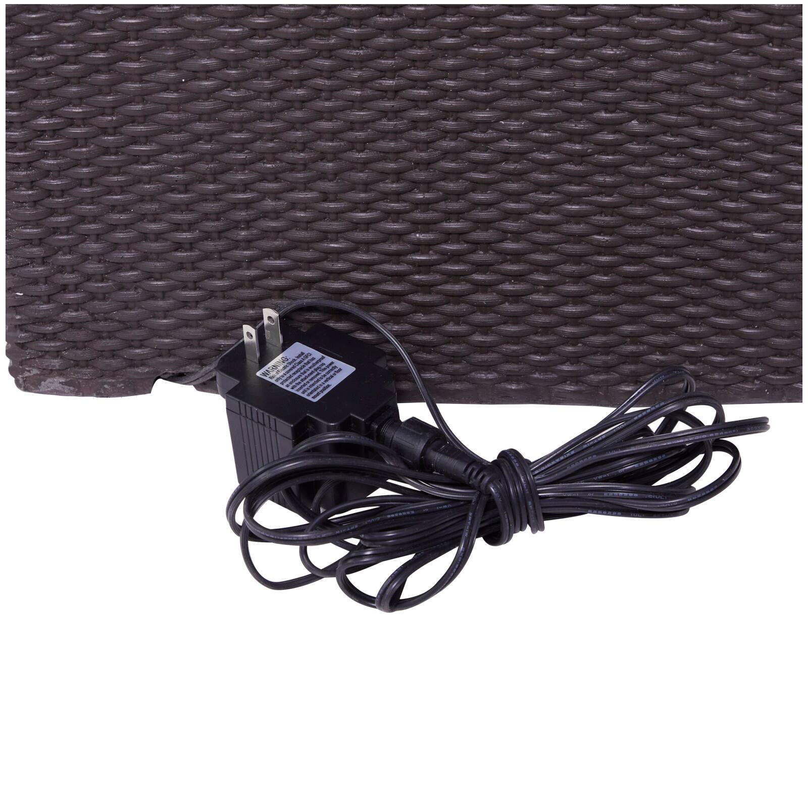 44" Black Fiberglass Fountain with LED Light