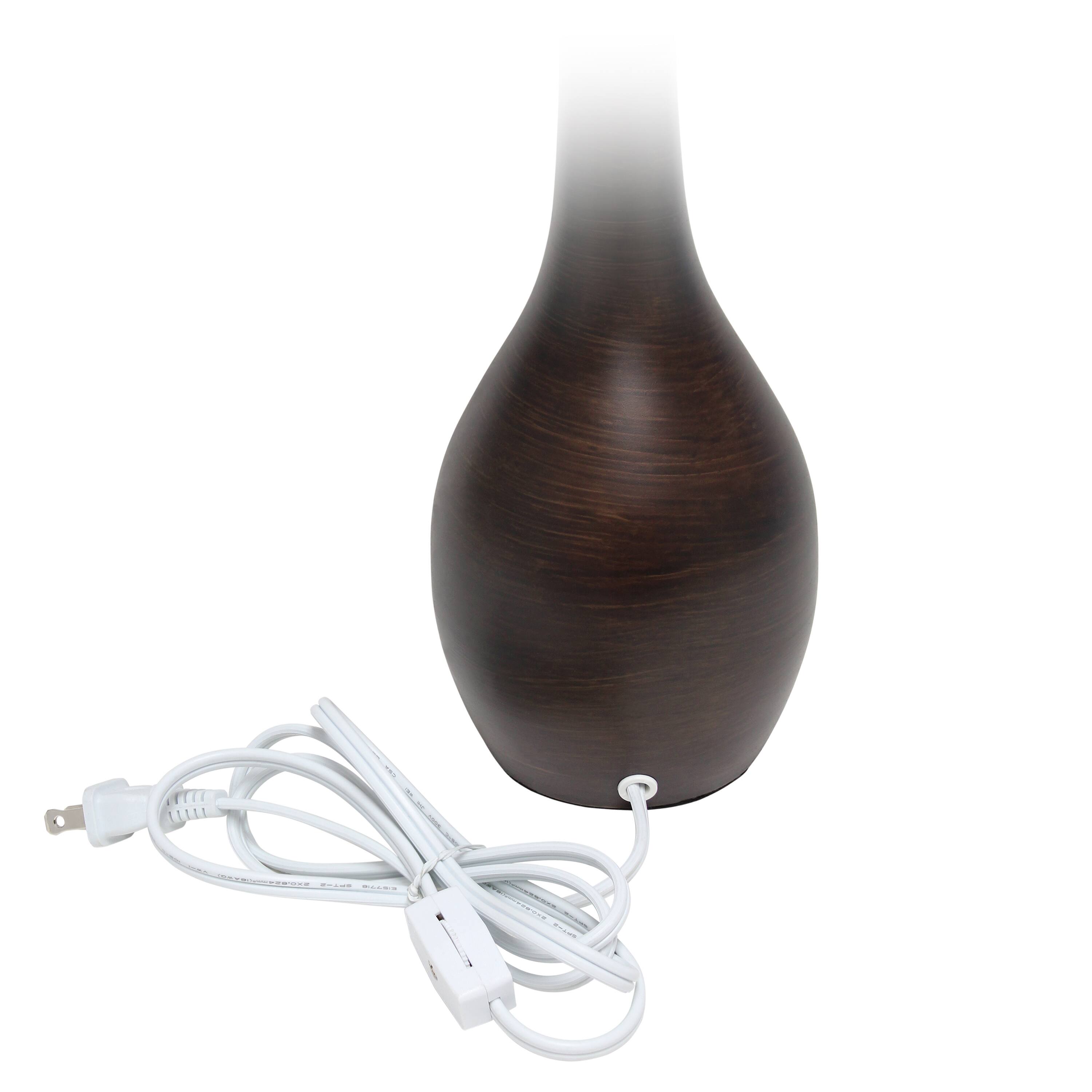 Simple Designs 19.5&#x22; Tear Drop Table Lamp with Fabric Drum Shade
