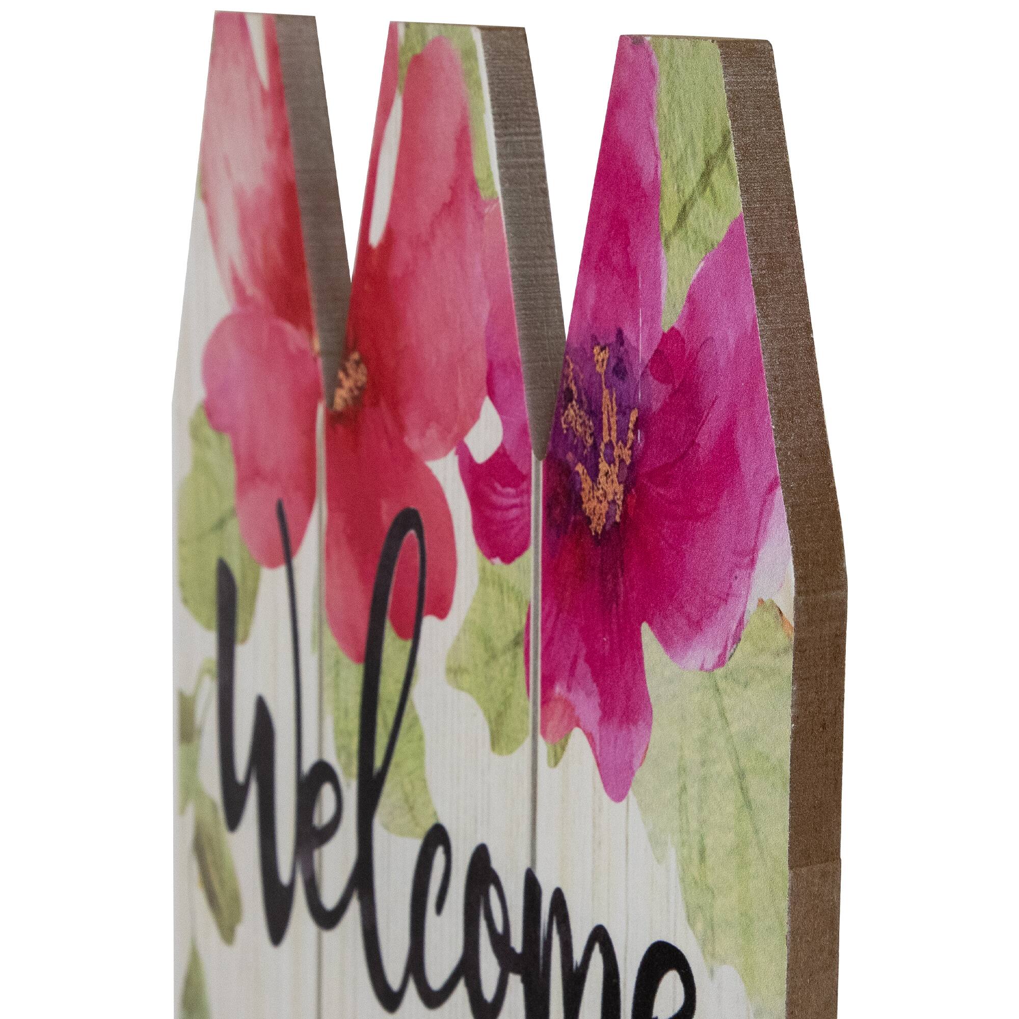 40" Welcome Spring Floral Outdoor Porch Board Sign Decoration