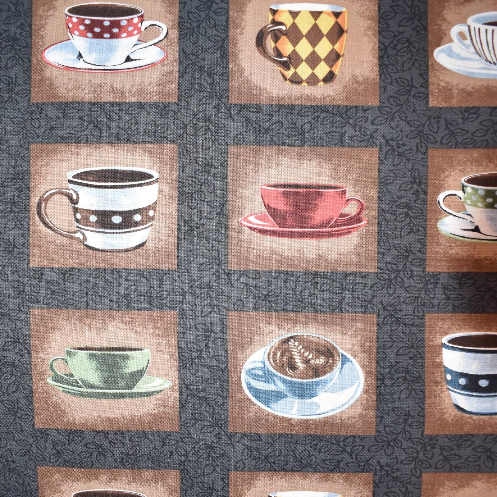 Buy the Brown Coffee Mugs Cotton Fabric at Michaels