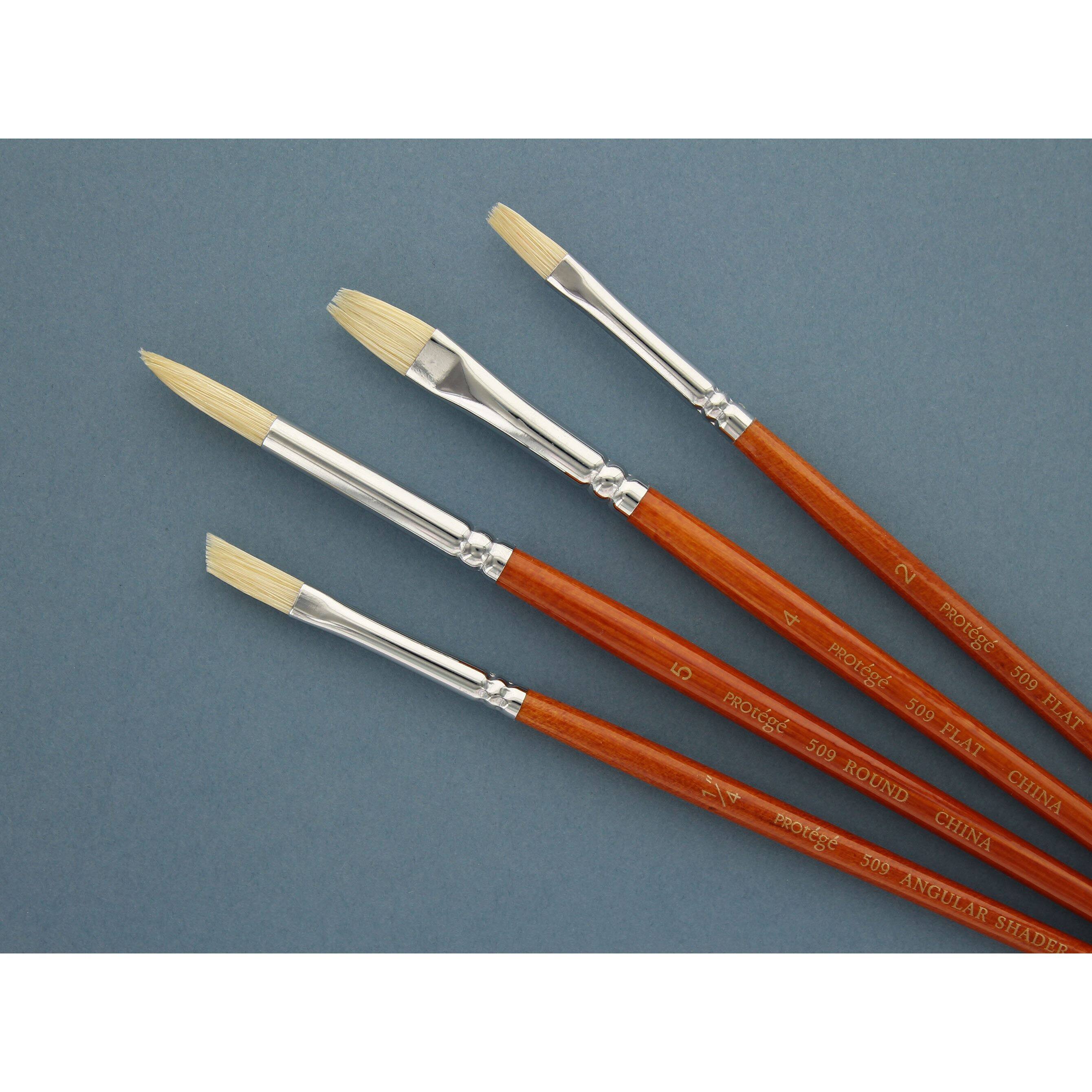 Protégé Hog Bristle Short Handle 4 Piece Brush Set